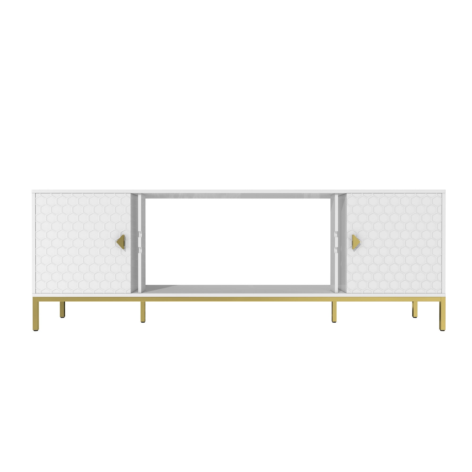 Boyel Living White TV Stand Fits TVs up to 75 to 80 in.