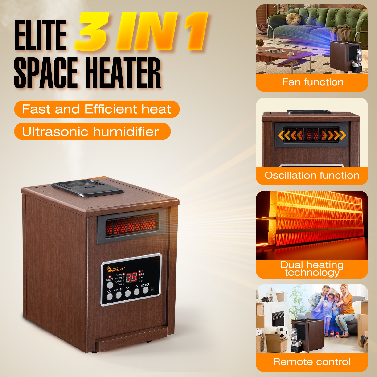 Dr. Infrared Heater DR-998W Portable-Electric-Heat - View #2