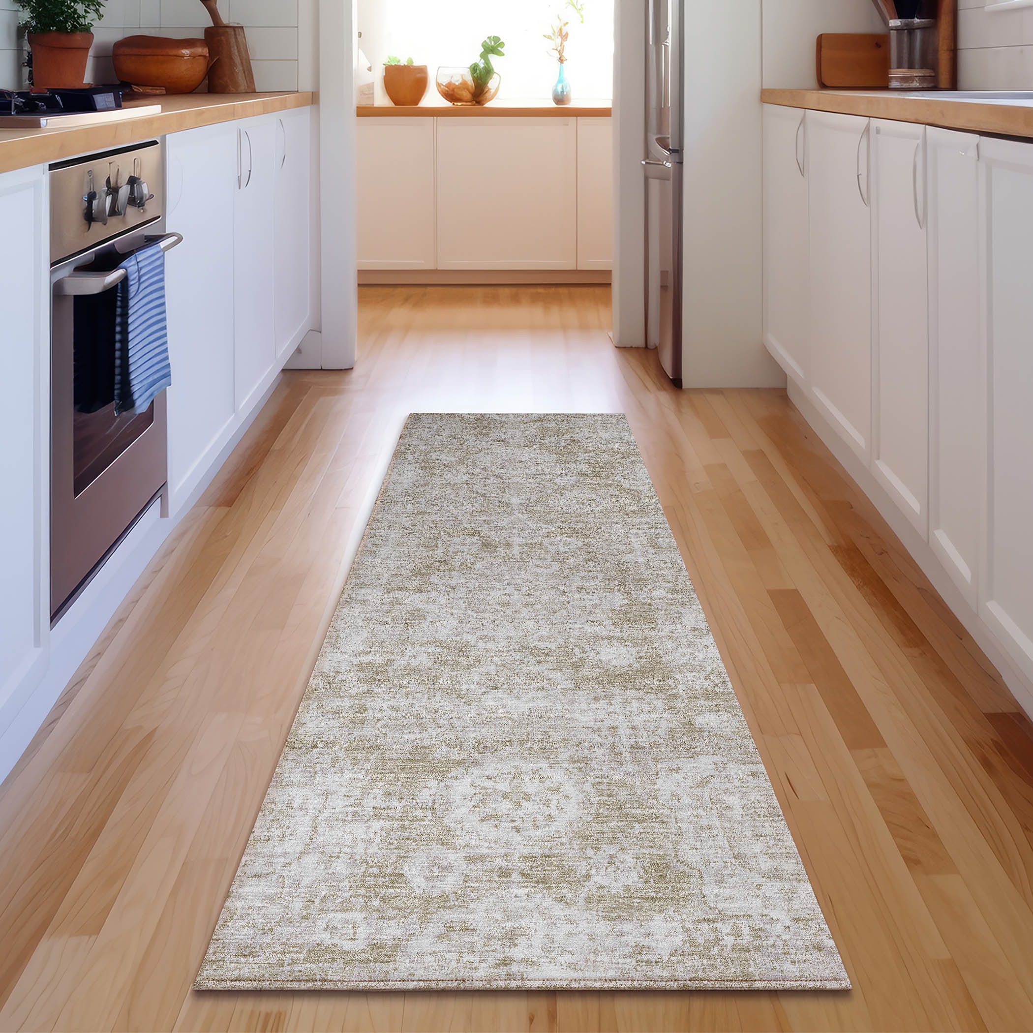 Addison Rugs AMF634BG2X8 Mayfield AMF634BG 2 x 7 (ft) Polyester Beige Rectangular Indoor Floral/Botanical Machine washable Runner rug