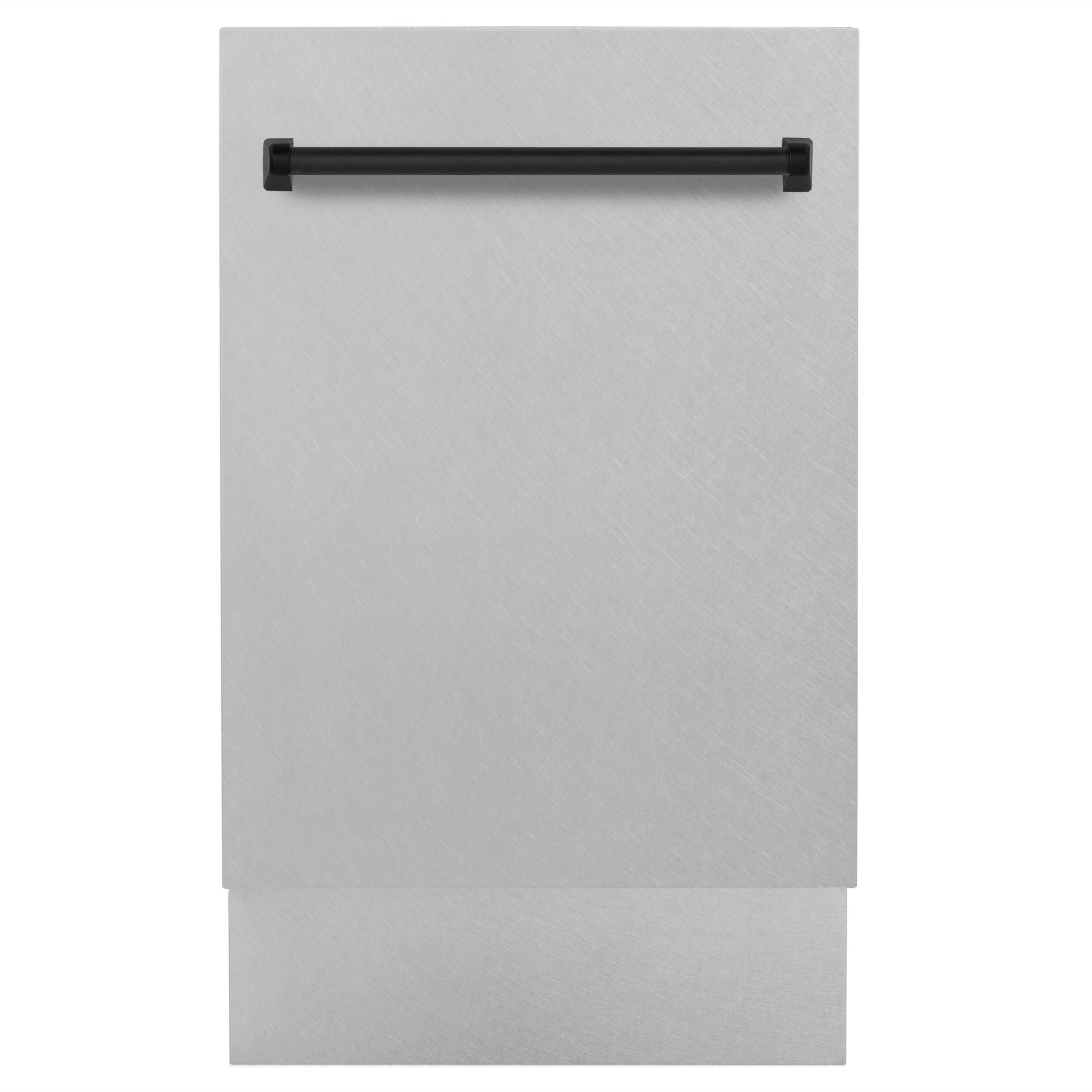 ZLINE KITCHEN & BATH DWVZ-SN-18-MB Autograph Edition 18-in Top Control Built-in Dishwasher With Third Rack ( Satin Stainless Steel, Matte Black Handle ) ENERGY STAR, 51-Decibel Standard Sound Level