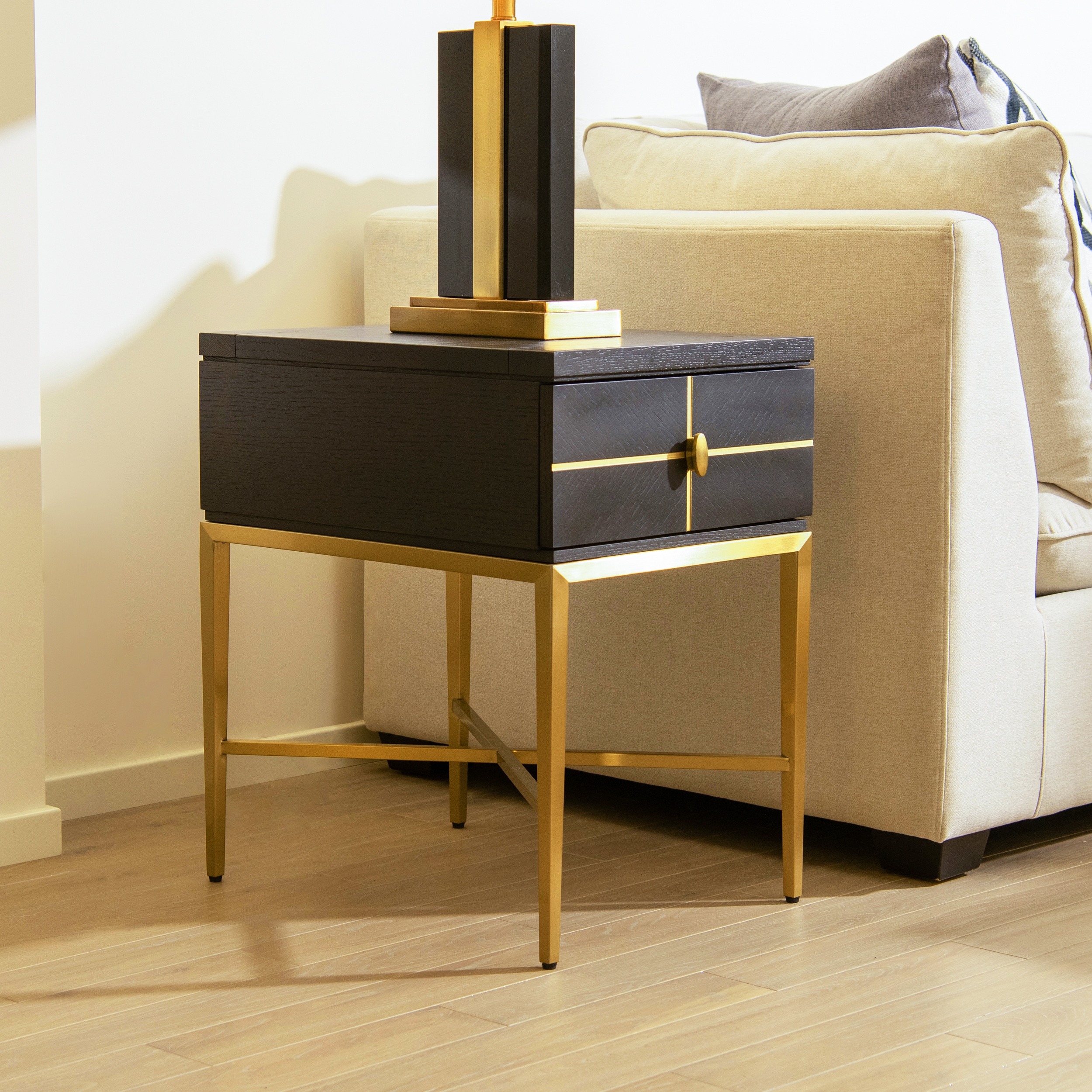 Jennifer Taylor Home LST87682 Kingsly 16-in W x 23-in H Espresso Black Wood Rectangular Modern End Table with Storage
