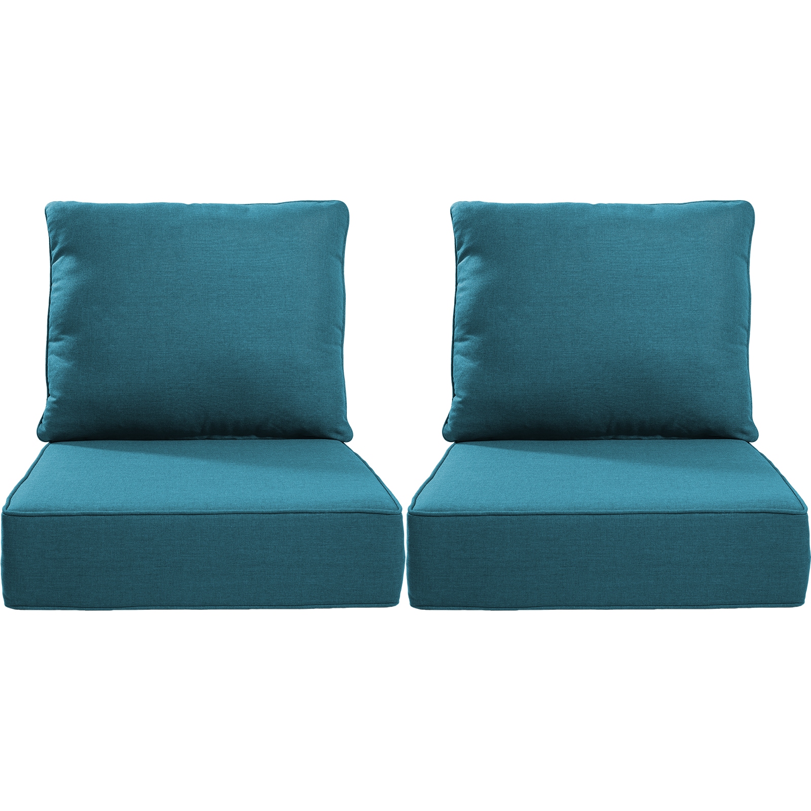 Rilyson FSZBD022-10AA 24-in x 22-in 4 -Piece Peacock Green Patio chair cushion