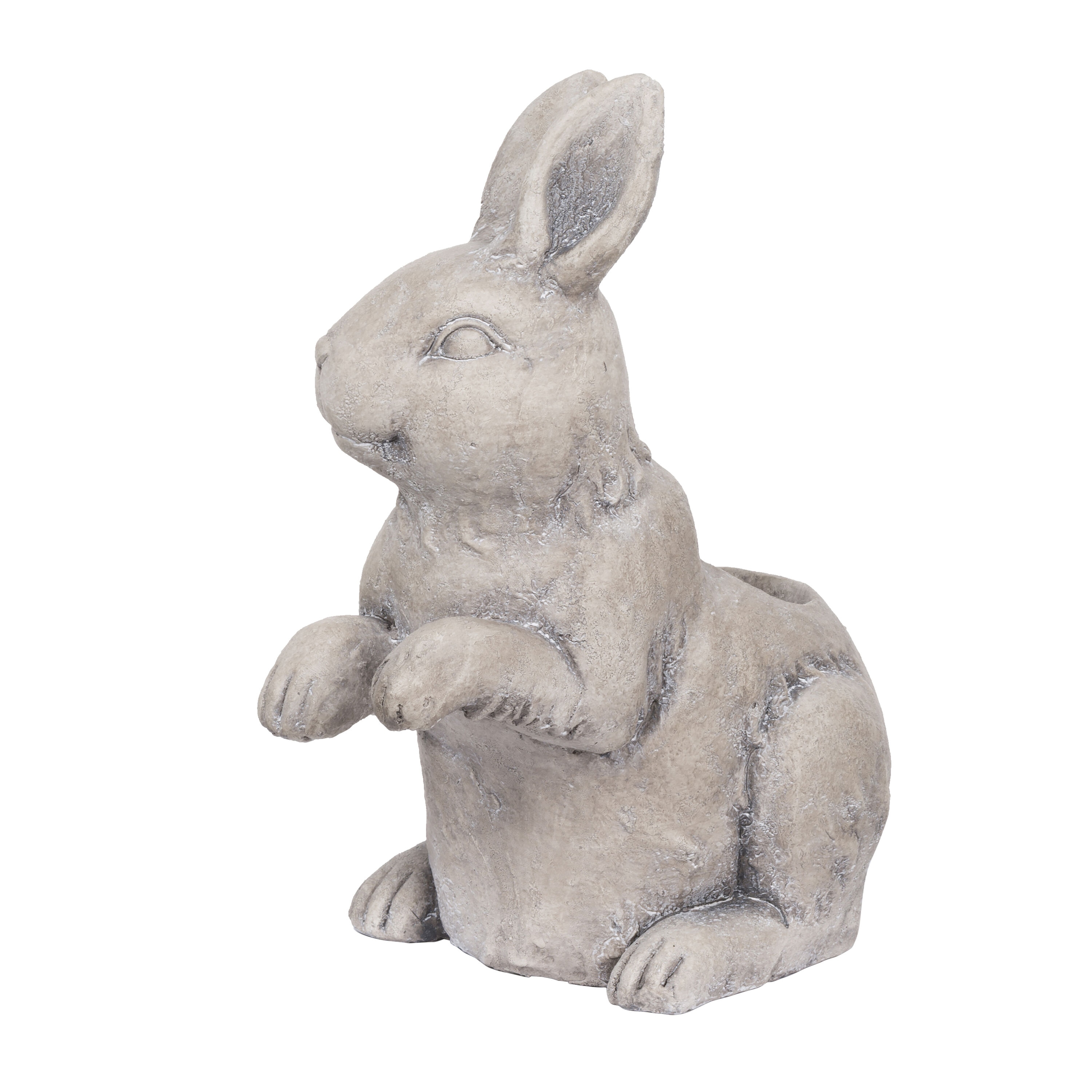 Benzara BM206692 13.0-in W x 15-in H x 13-in D Gray Resin Indoor/Outdoor Planter
