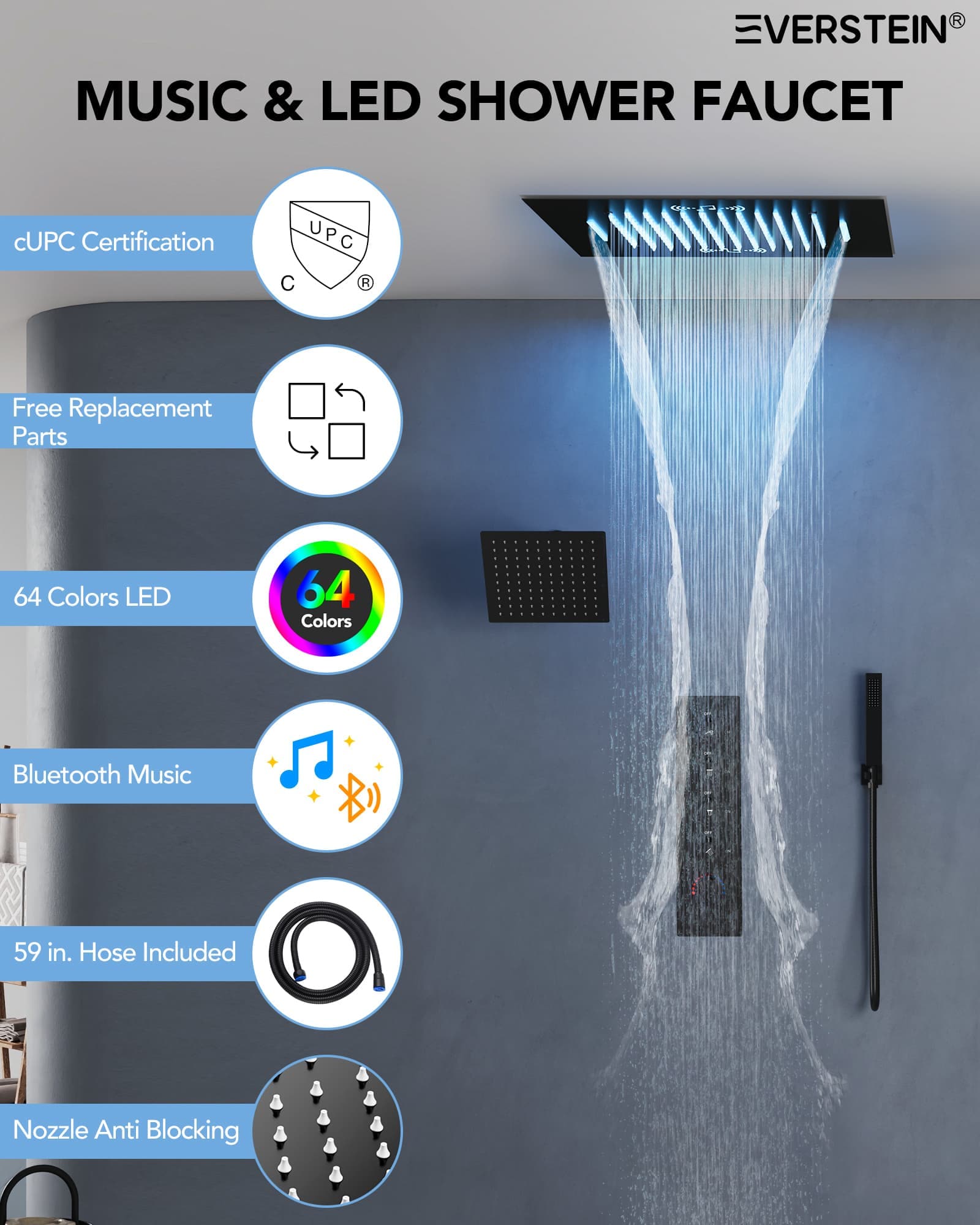 EVERSTEIN SFS-1054-BK20 Tub-Shower-Faucets - View #2
