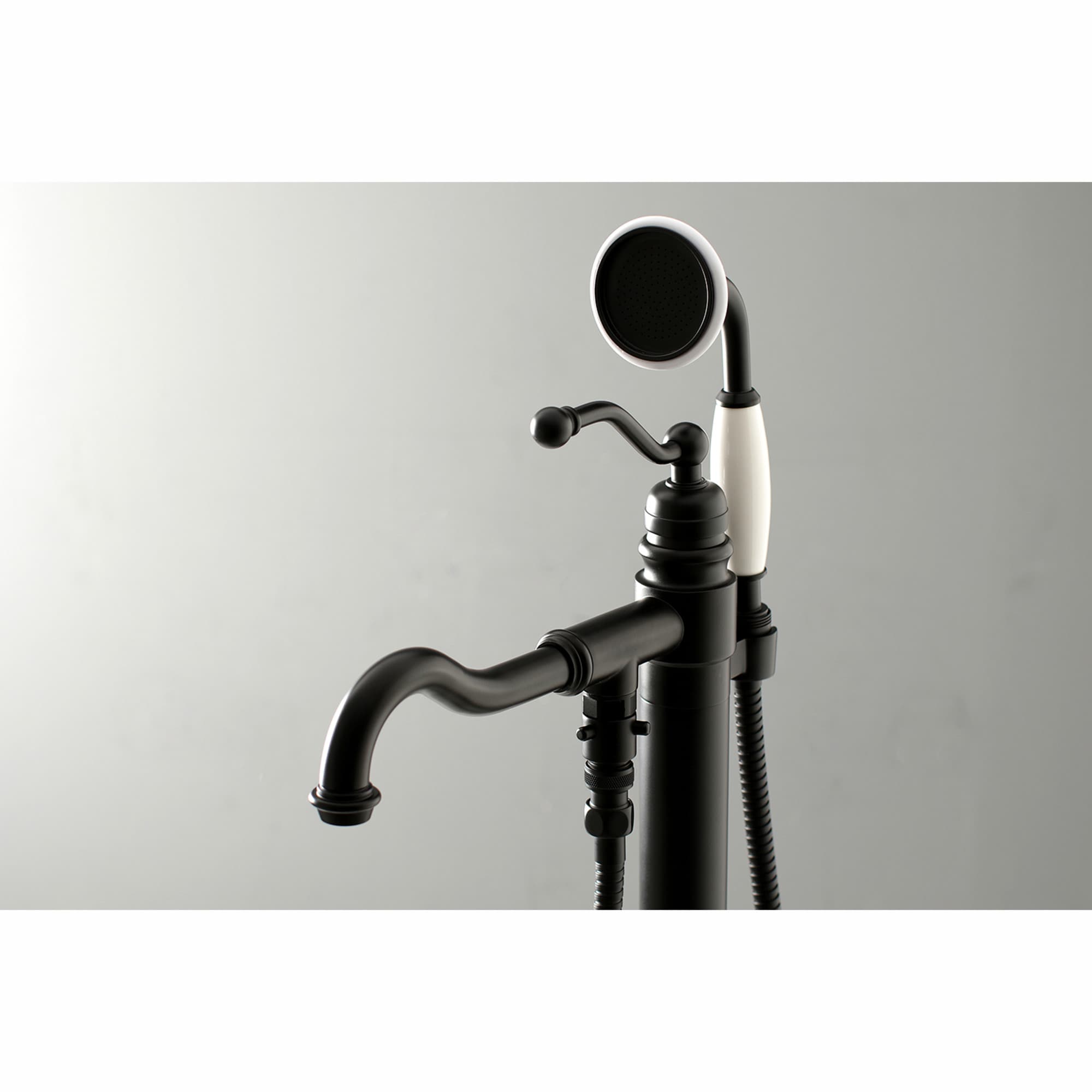 Kingston Brass WLKS7135ABL English Country Oil-rubbed bronze 1-handle Freestanding Low-arc Bathtub Faucet with Hand Shower ( Valve Included )