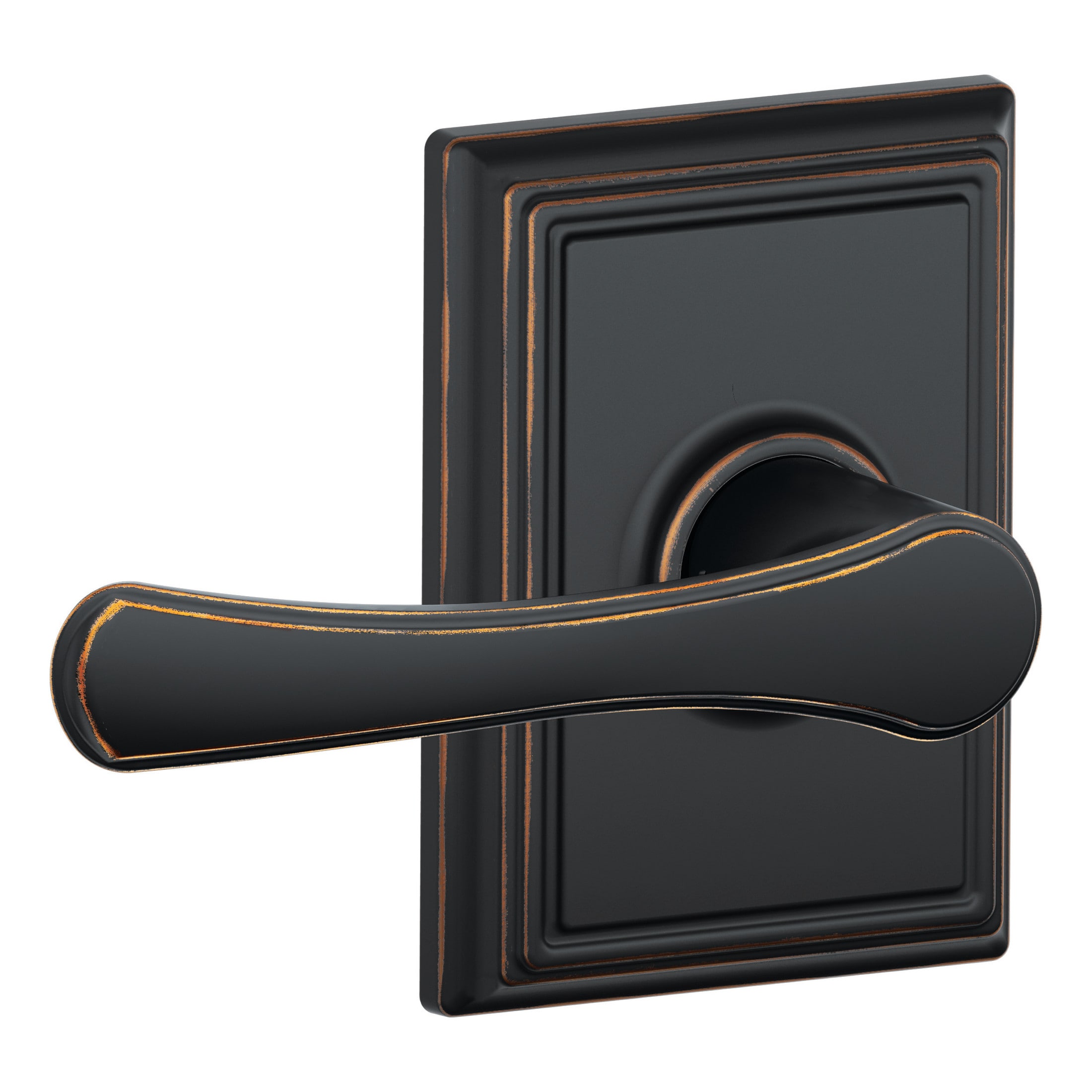 Schlage F10 VLA 716 ADD Avila-Addison Aged Bronze Universal Interior/Exterior Hall/Closet Passage Door Handle