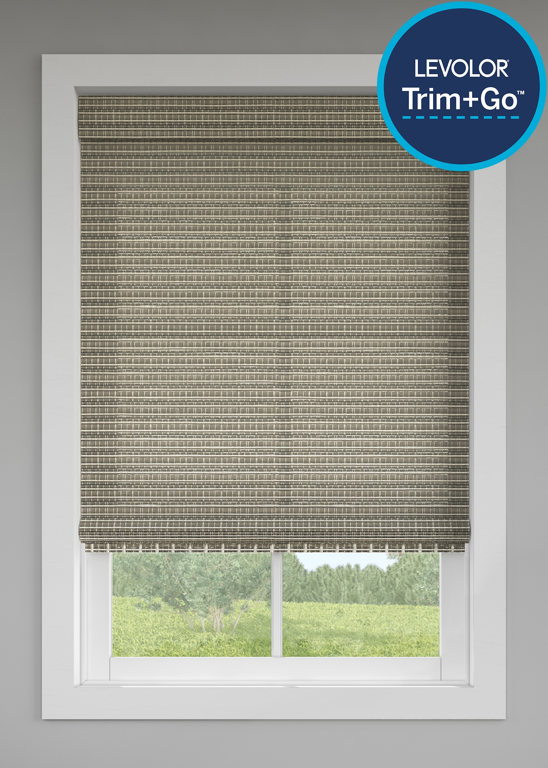 værtinde Dominerende folder LEVOLOR 48-in x 64-in Greystone Light Filtering Cordless Roman Shade in the  Window Shades department at Lowes.com