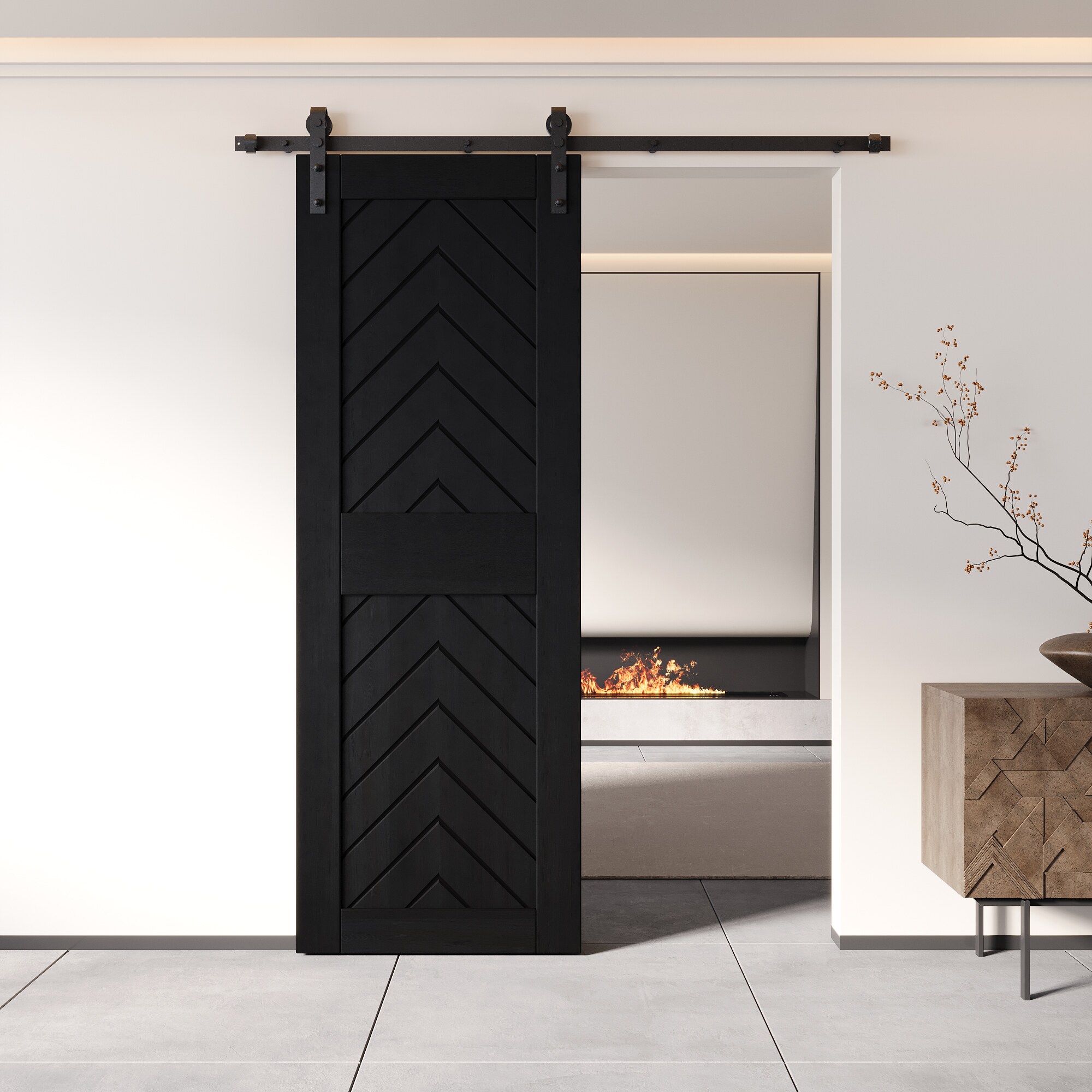 HOMACER JT1-2684-BK Barn-Doors - View #8