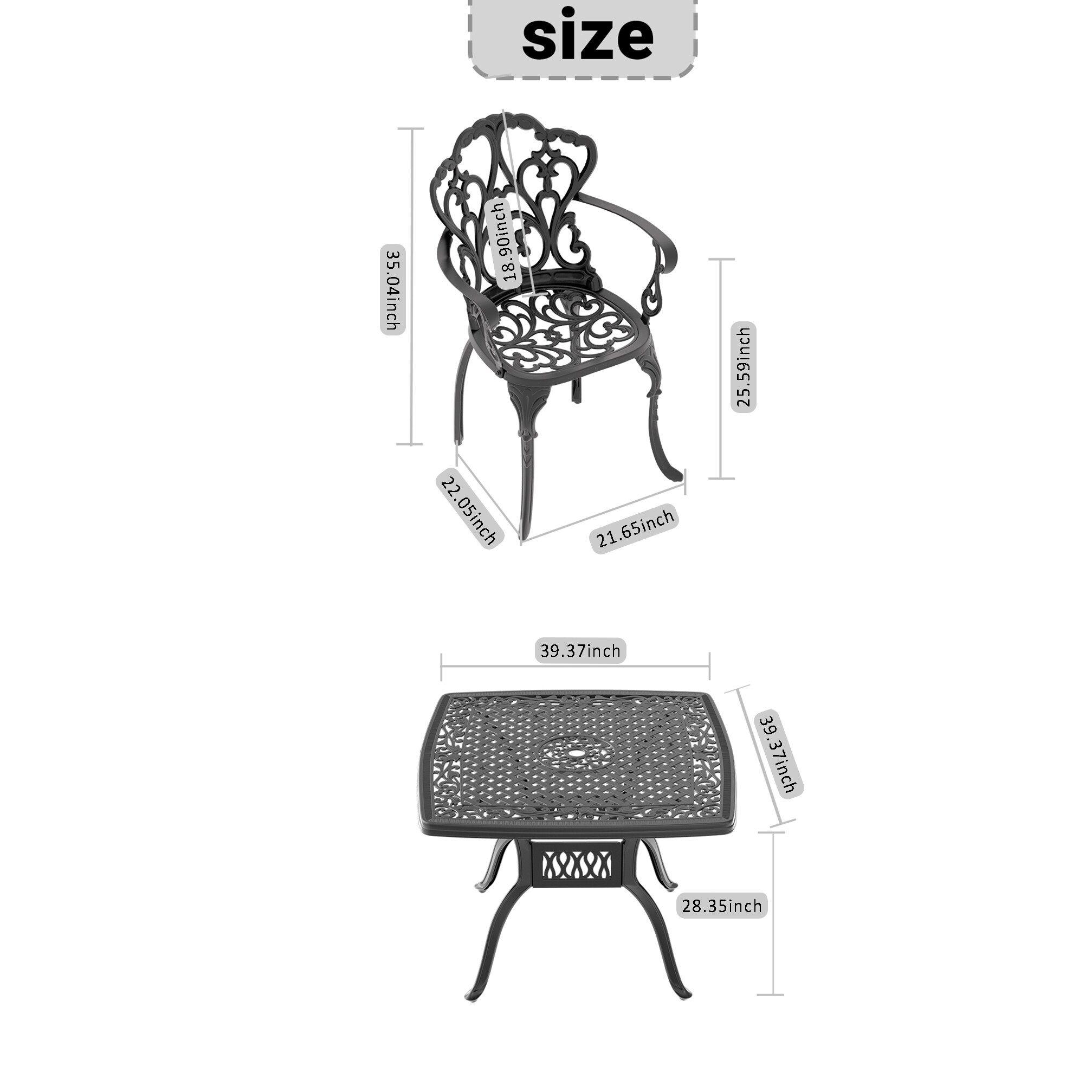 Kahomvis NICE-QP1092-131 Patio-Dining-Sets - View #4