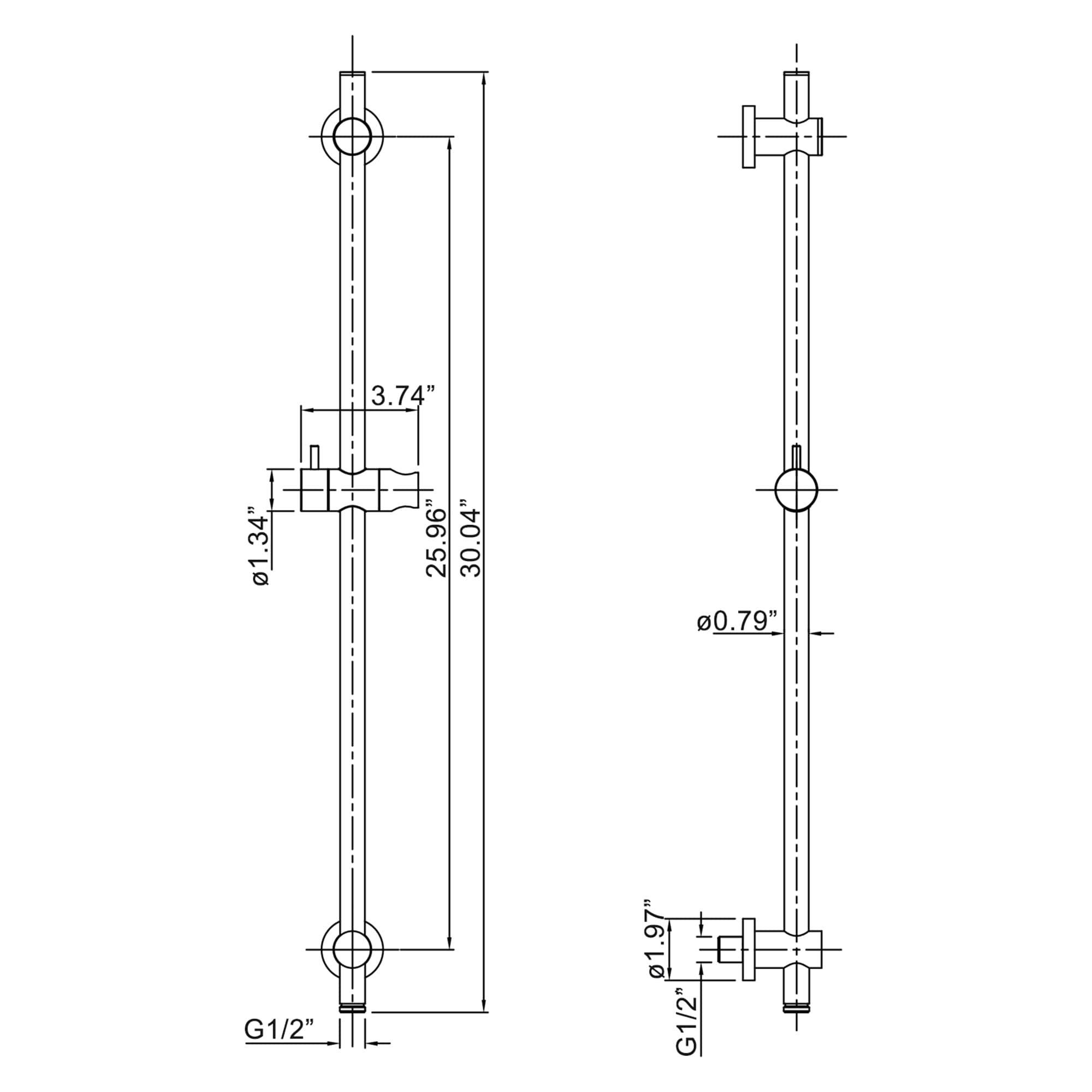 Fapully FA-R-3010B Showerhead-Bar-Panels - View #6