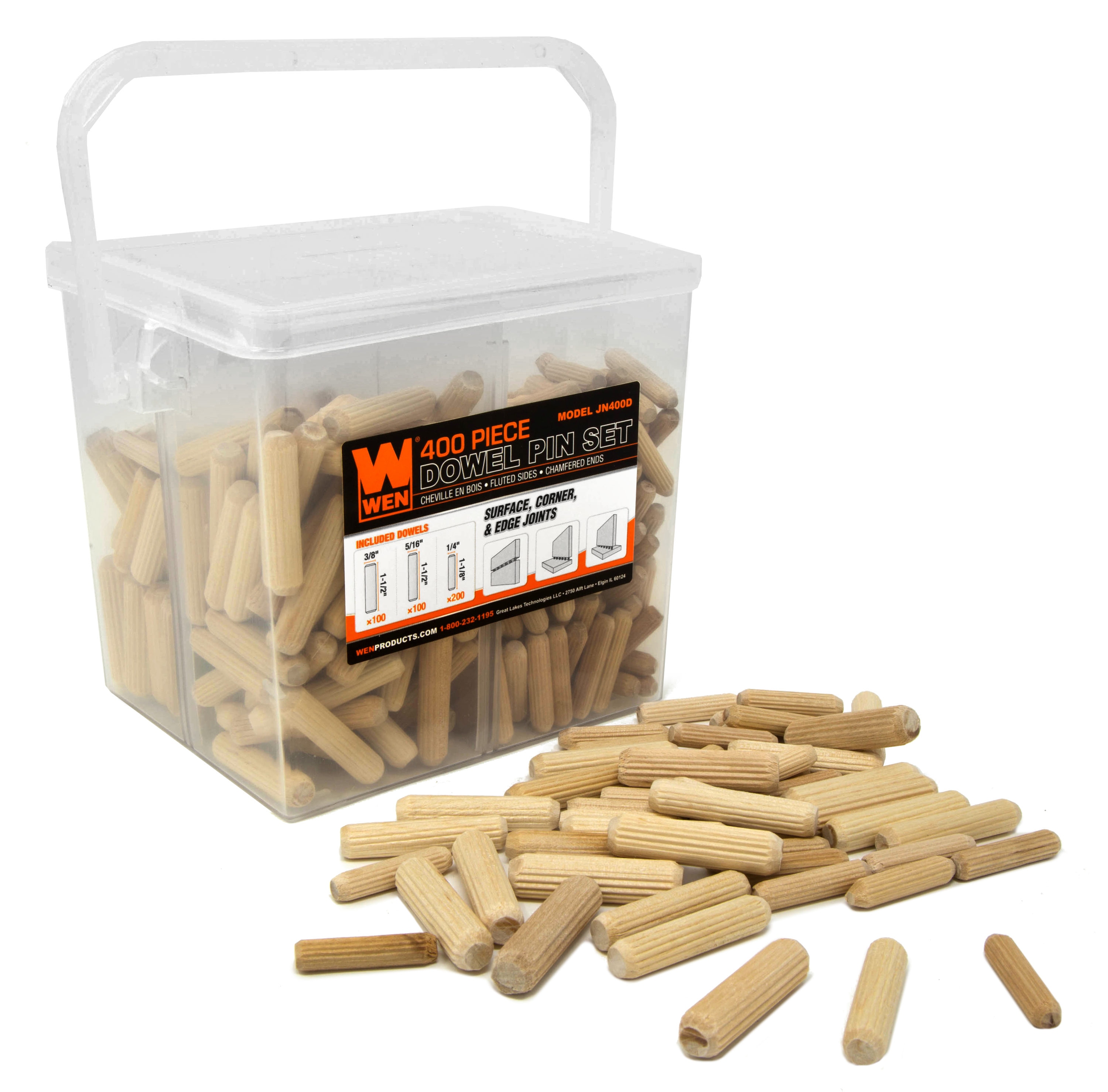 Wooden Dowel Fluted Pins M8 8Mm X 30Mm Pack Of 20 
