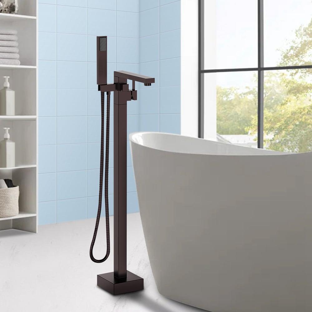 Oil Rubbed Bronze Freestanding Bathtub Faucet with Hand Shower