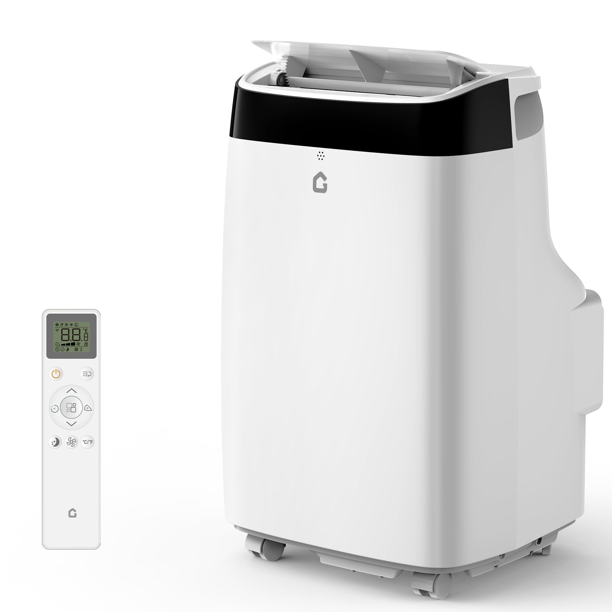 Garvee 10000 BTU Portable Air Conditioner Quiet Operation Efficient Cooling for Up to 450 Sq Ft 3 in 1 Functionality Easy Remote Control 24H Timer with Wheels for Home Office White