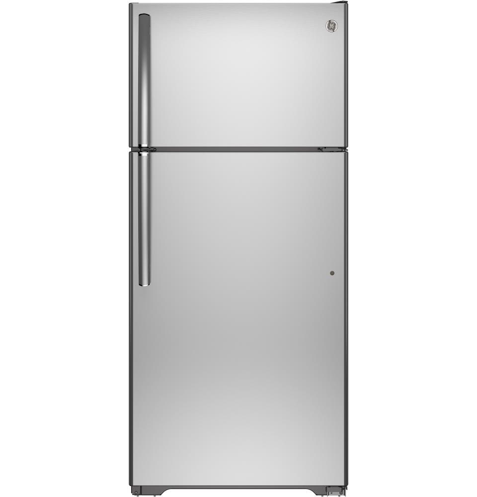 GE 15.5-cu ft Top-Freezer Refrigerator (Stainless Steel) in