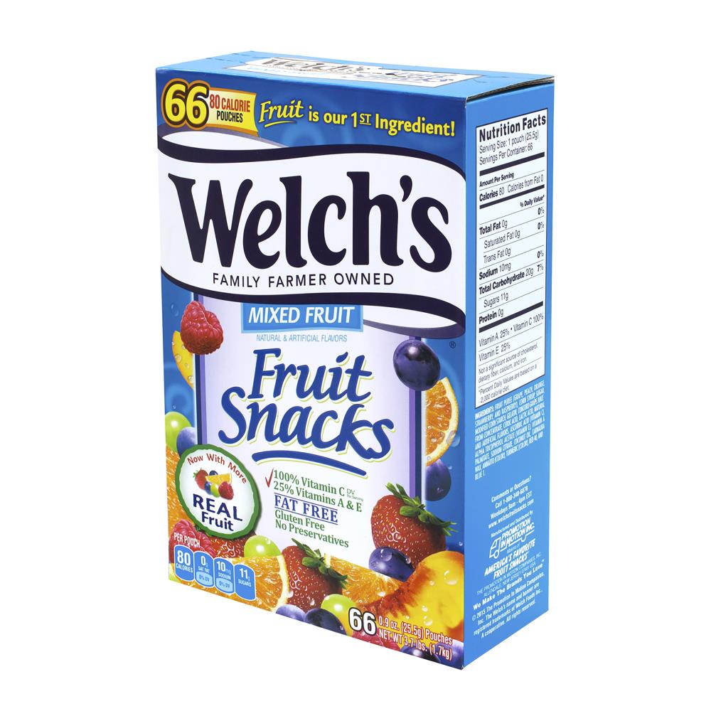 Welch's Mixed Fruit Snacks, 0.9 oz, 66 Count - Fat Free, Gluten Free ...