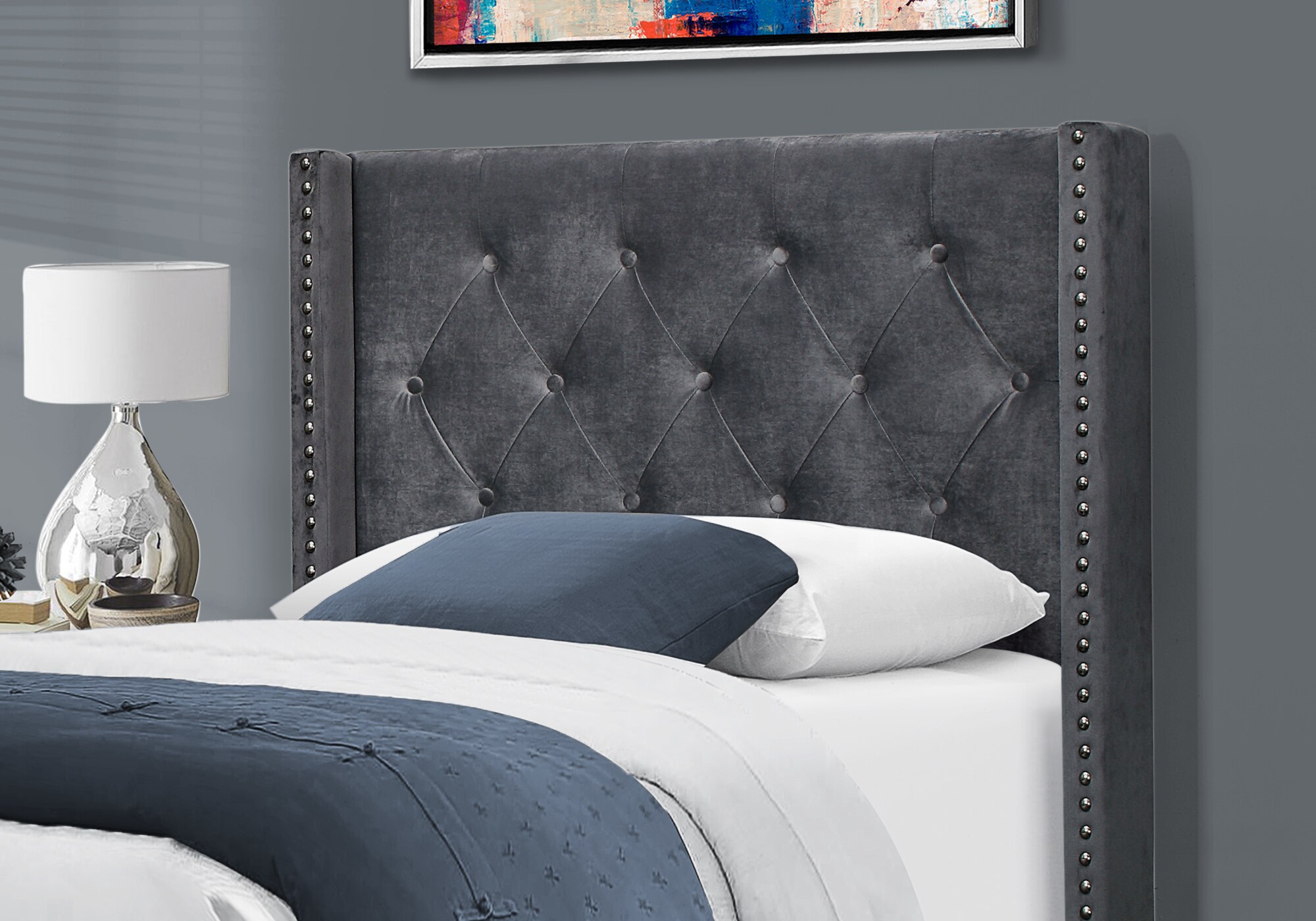 Monarch Specialties Dark Grey Twin Composite Bed Frame in the Beds ...