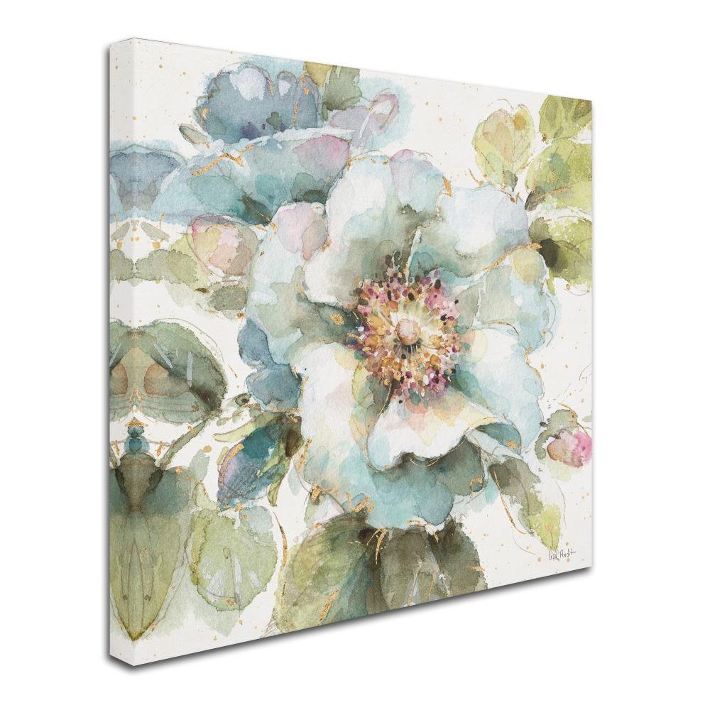 Trademark Fine Art Framed 35-in H x 35-in W Floral Print on Canvas in ...