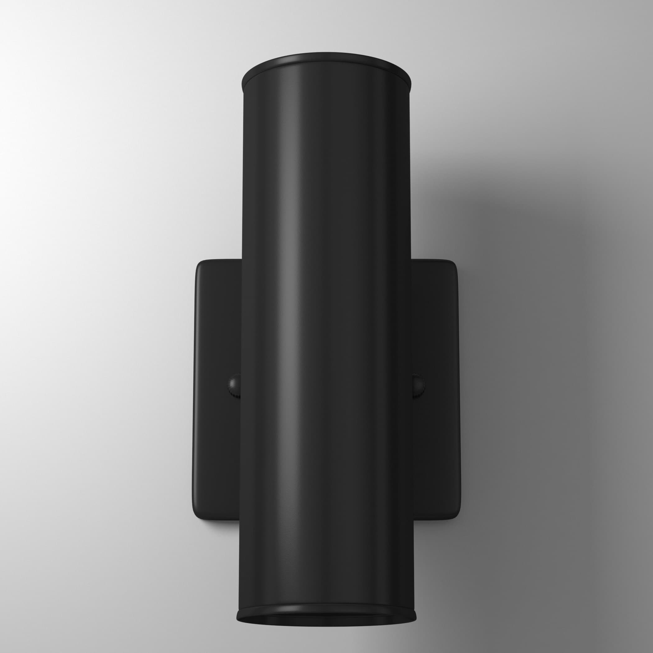 Riga Sleek Matte Black Cylinder Outdoor Wall Light