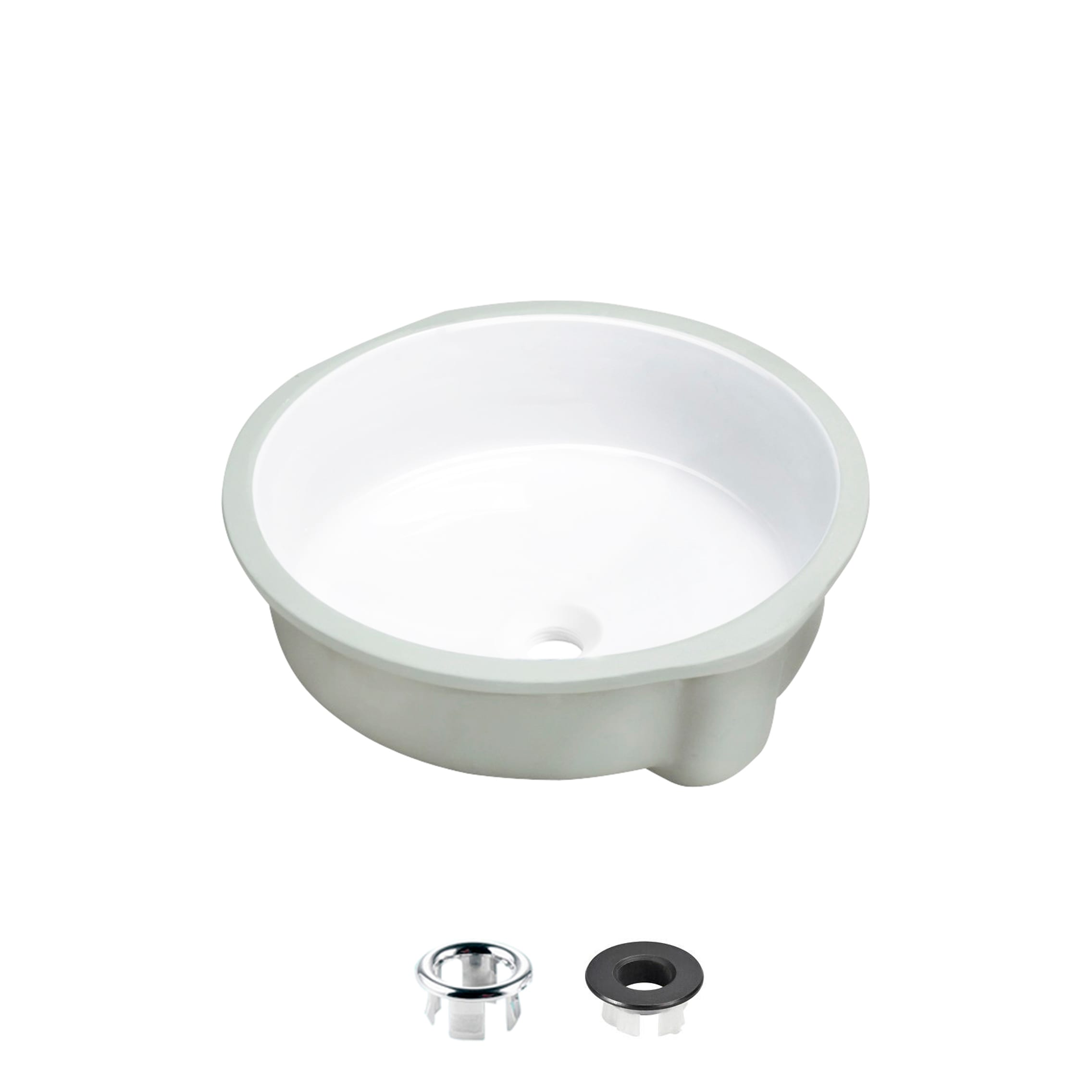 Stylish P-207 Natty Porcelain Undermount Round Modern White Bathroom Sink ( 16-in x 16-in )
