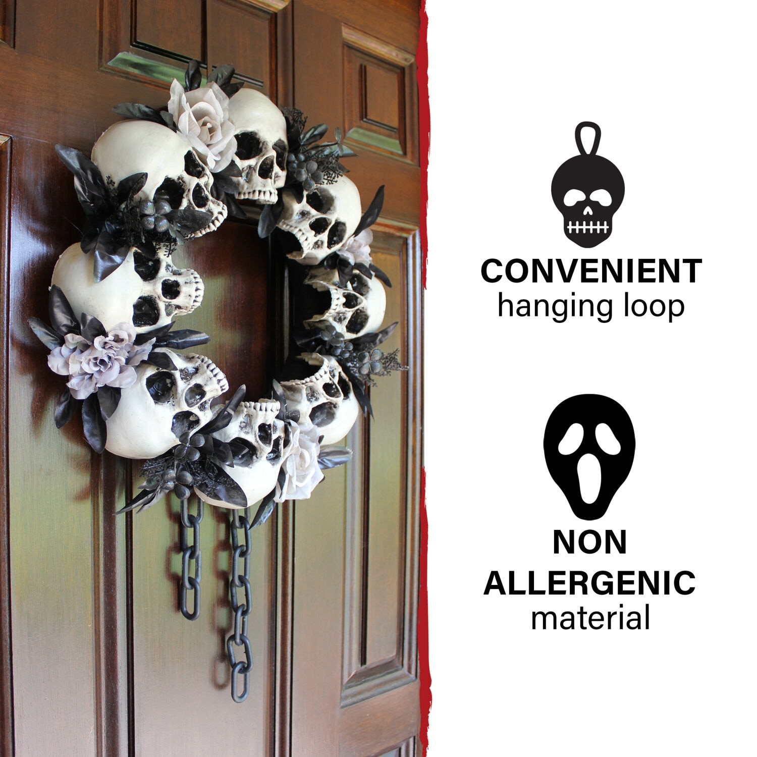Haunted Hill Farm HHSKEL-9WRTH Artificial-Halloween-Wreaths - View #3