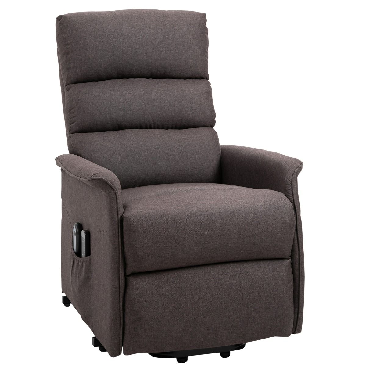 Huluwat Senior Serenity Linen Lift Recliner with Remote for Effortless Comfort in Brown