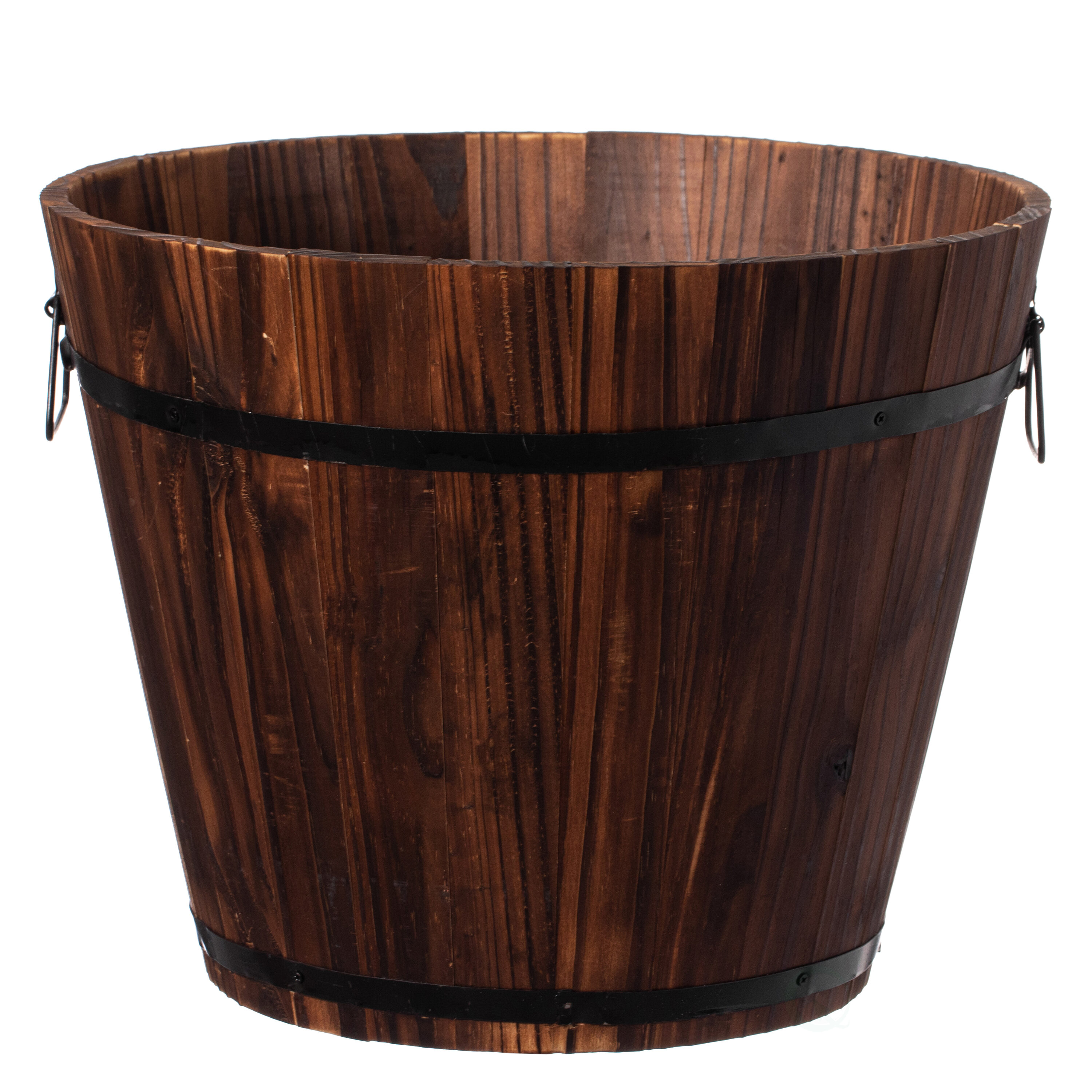 Quickway Imports QI003236.L Round 14.0-in W x 14-in H x 14-in D Multiple colors/finishes Wood Indoor/Outdoor Planter