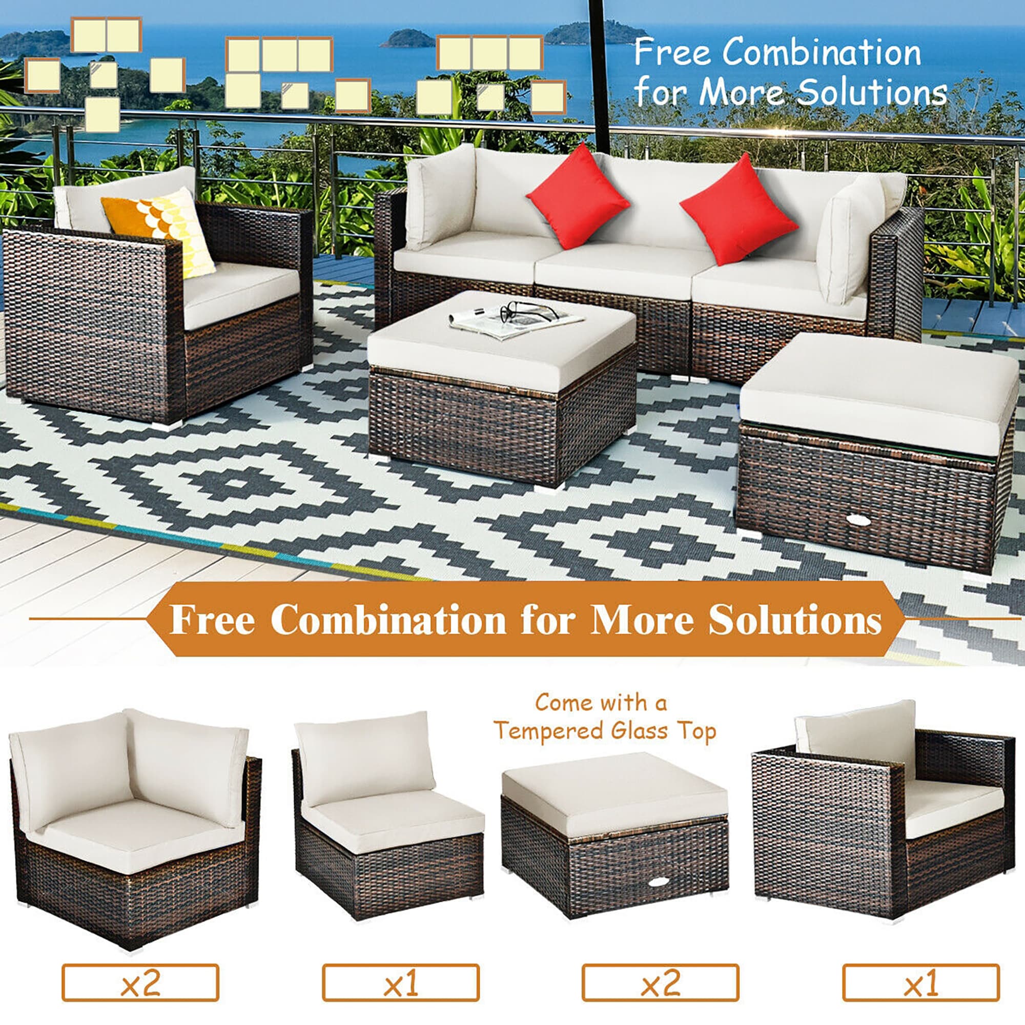 BABOOM BOM-7WH+-CO Patio-Conversation-Sets - View #9
