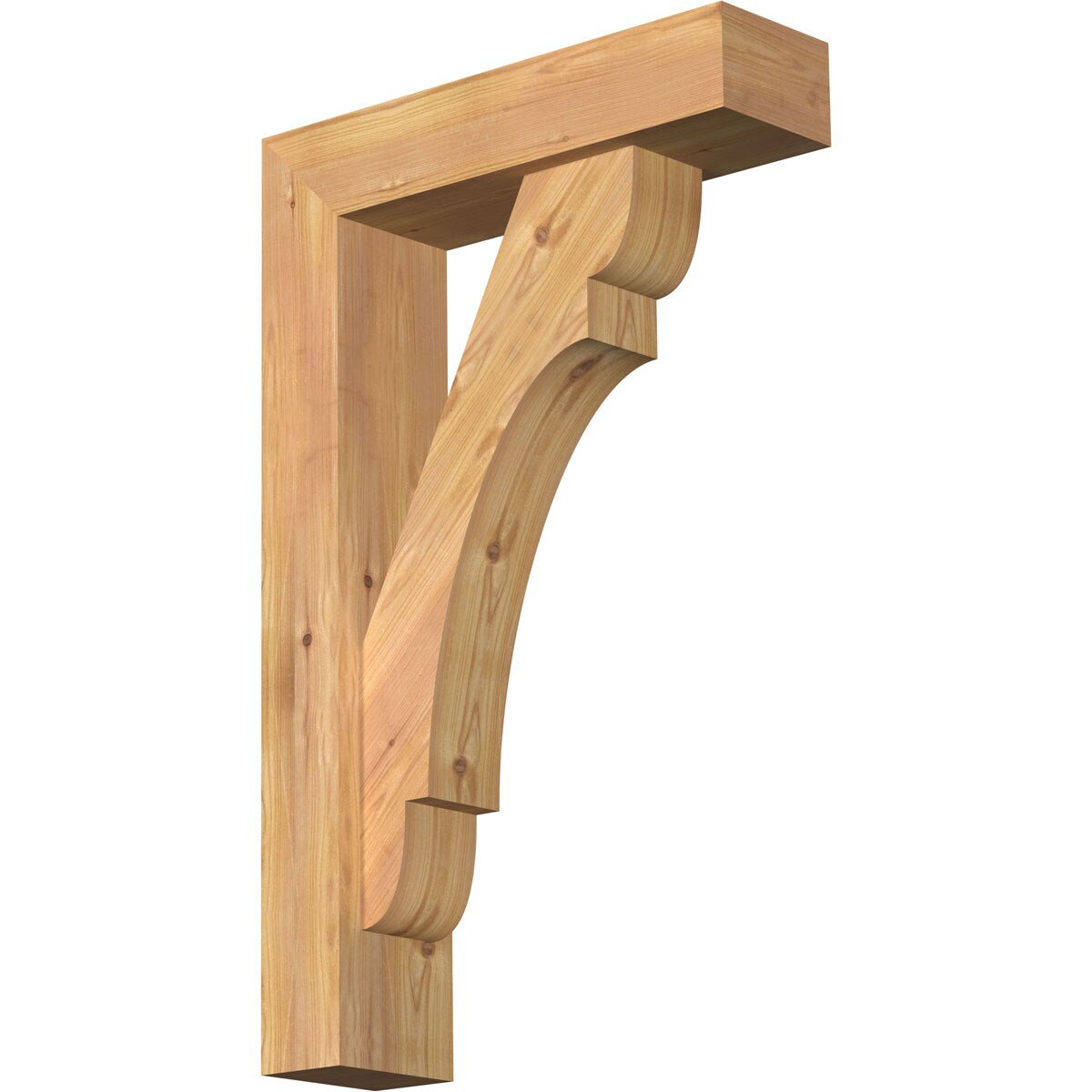 Ekena Millwork 1463540 Olympic Block Smooth Bracket with Offset Brace 5-1/2-in x 20-in x 32-in Western red cedar Brown Wood Standard bracket