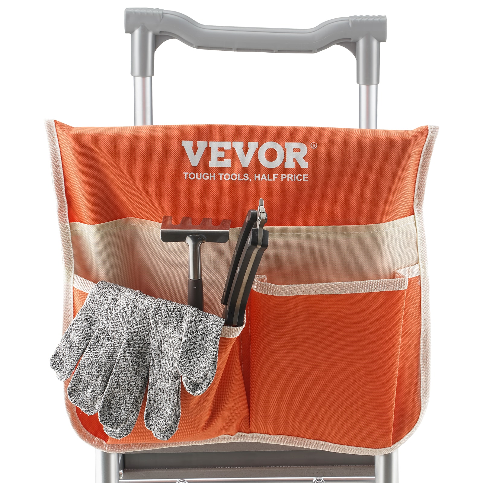 Yellow and Silver Foldable Garden Kneeler and Seat with Tool Bag