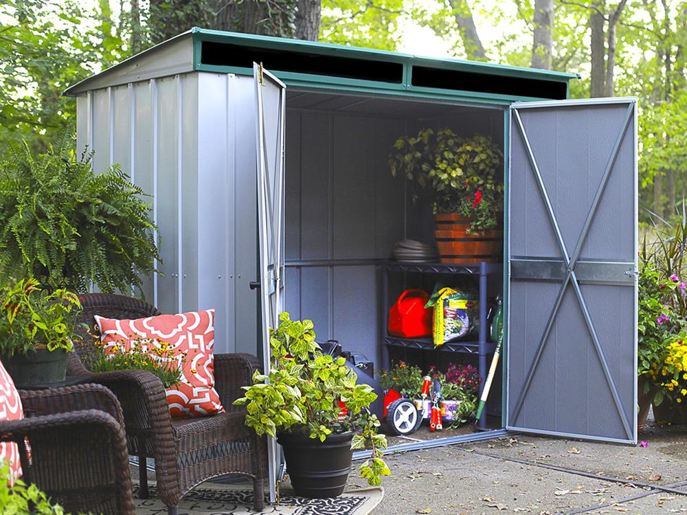 Arrow 8-ft x 4-ft Euro-Lite Galvanized Steel Storage Shed at Lowes.com