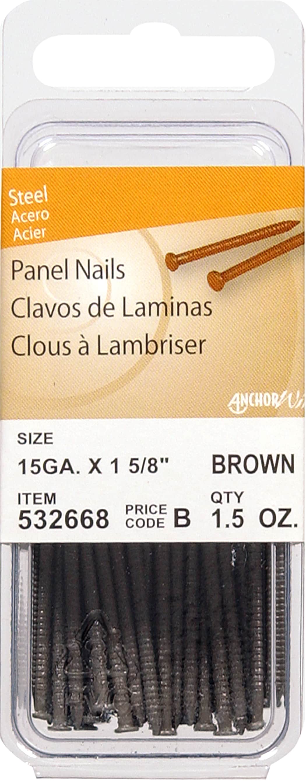 Hillman 532668 1-5/8-in 15 -Gauge Coated Panel board nails 1.5 -Per Box