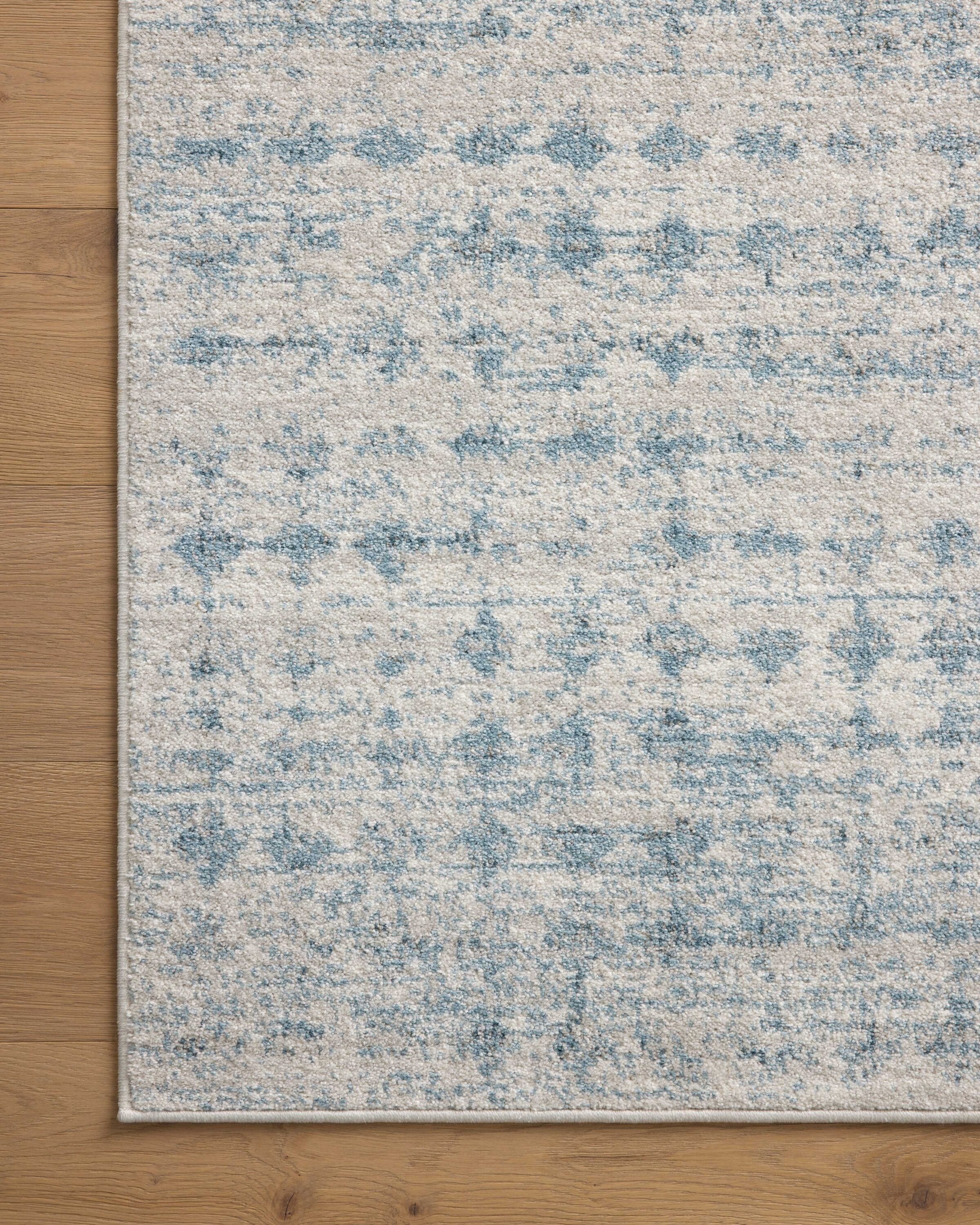 Kamala Sky and Dove Blue Diamond Pattern Accent Rug 2'-3" x 3'-10"