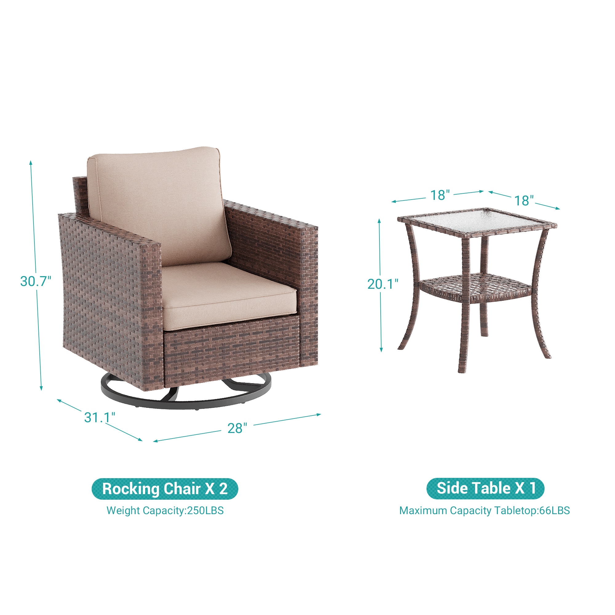 ACEGOSES LW-2R-BSD-T2 Patio-Conversation-Sets - View #2