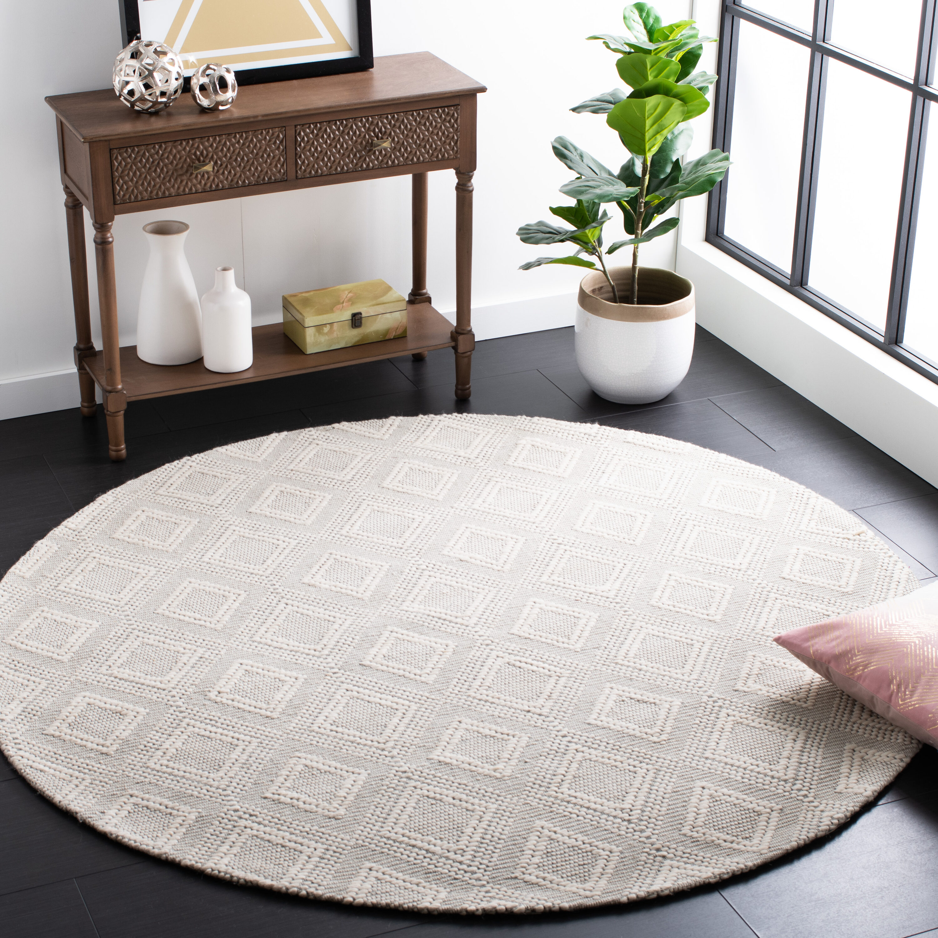 Marbella 306A Ivory 6in x 6in Rug