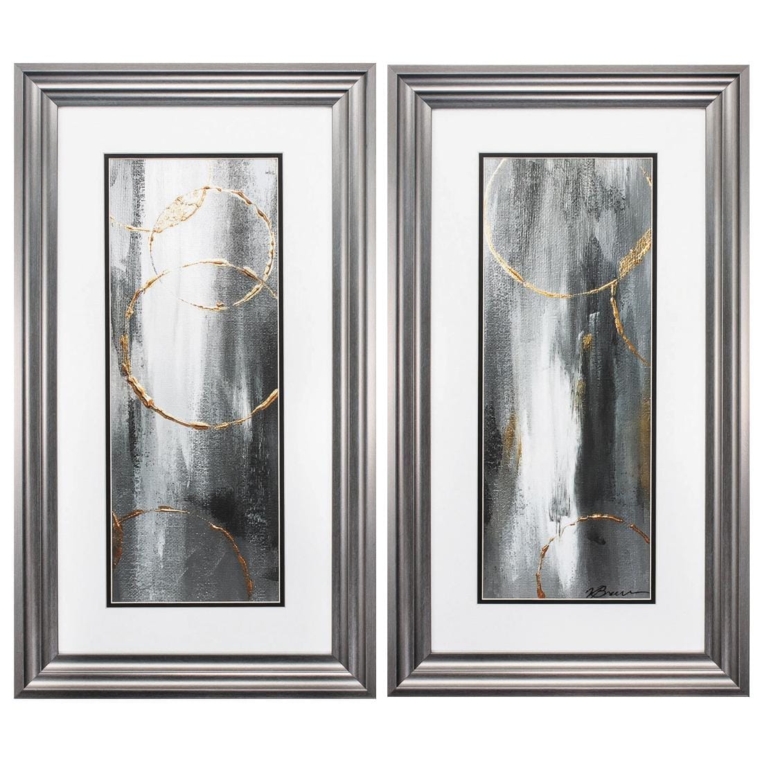 HomeRoots 365382 Gray Wood Framed 27-in H x 15-in W Abstract Wood Print
