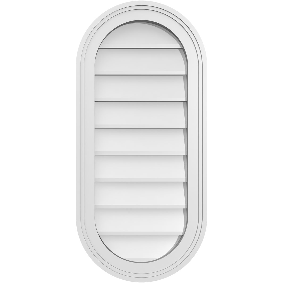Ekena Millwork GVPVR14X3002SN 14-Inches x 30-Inches Off-white Oval PVC Gable Louver Vent