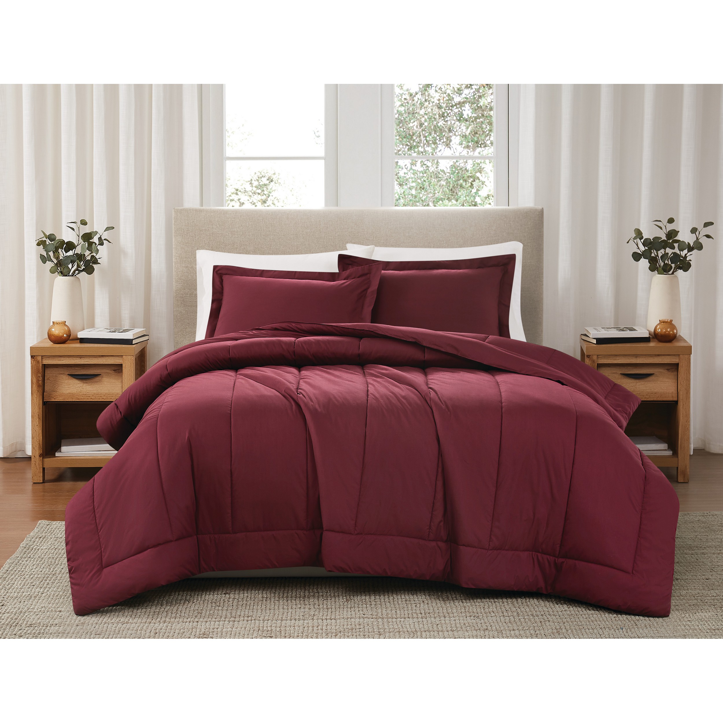 Brooklyn Loom 2-Piece Burgundy Twin/Twin Xl Comforter Set CS5809BUTX ...