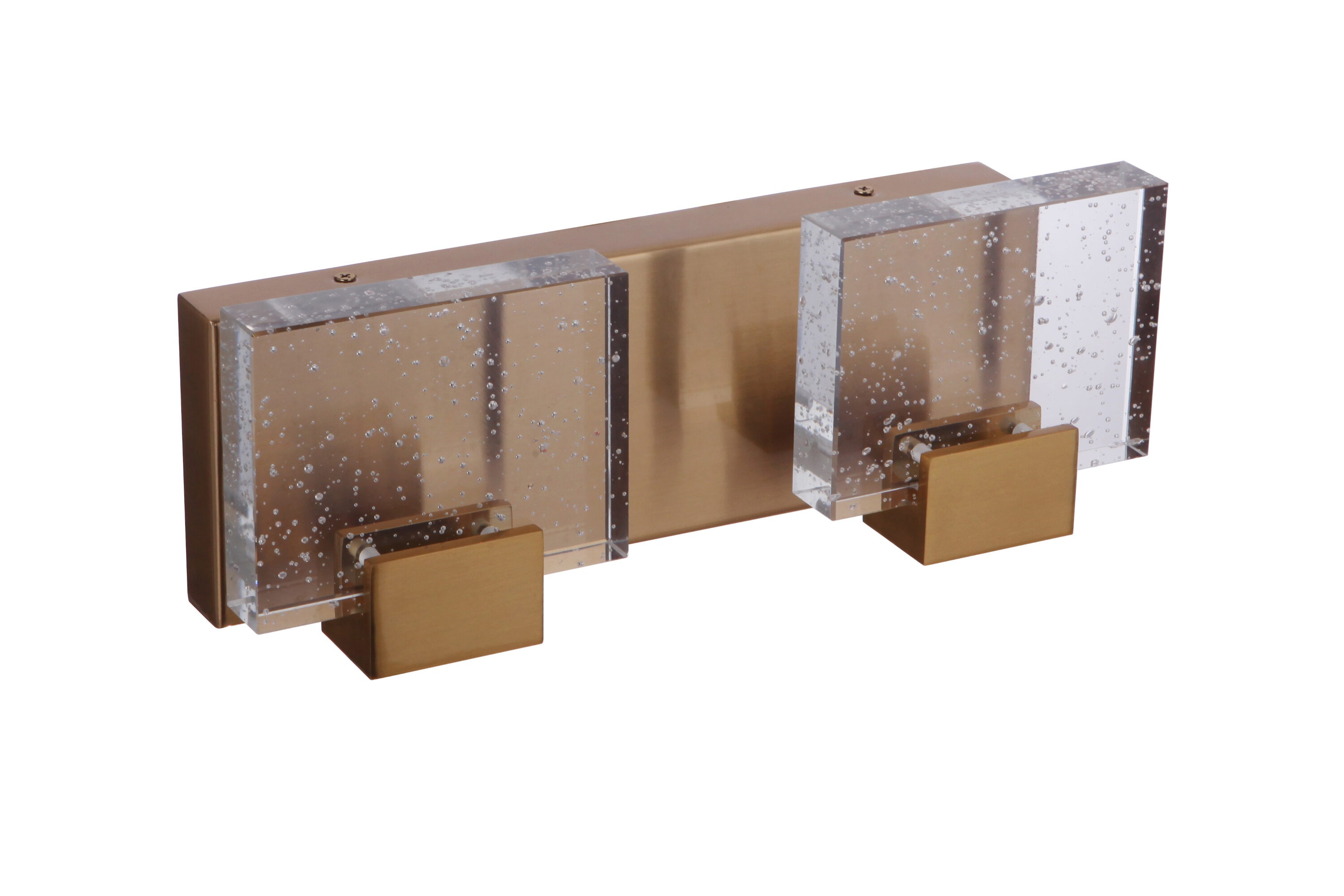 Alamere 13" Satin Brass LED Vanity Light with Clear Glass