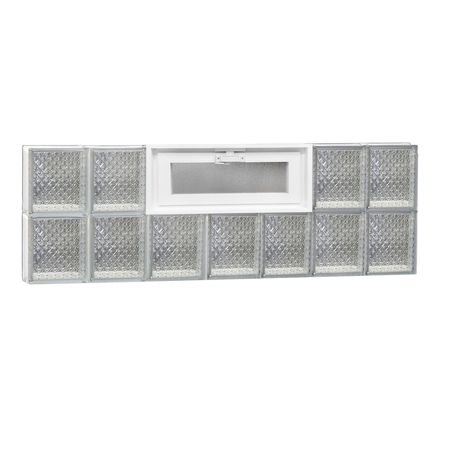 REDI2SET V4216DP Diamond Glass 40-1/4-in x 15-1/2-in Frameless Replacement Vented Glass Block Window