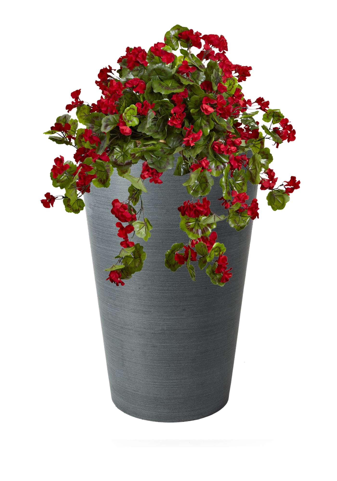 Algreen Products 16240 Round 24.0-in W Medium Gray Mixed/Composite Indoor/Outdoor Planter with Drainage Holes with Self Watering