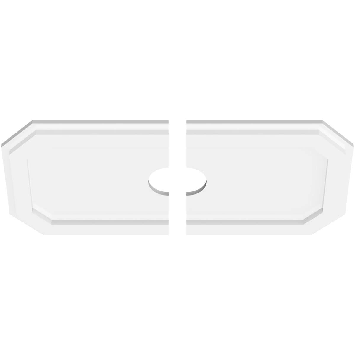 24" White PVC Contemporary Split Ceiling Medallion