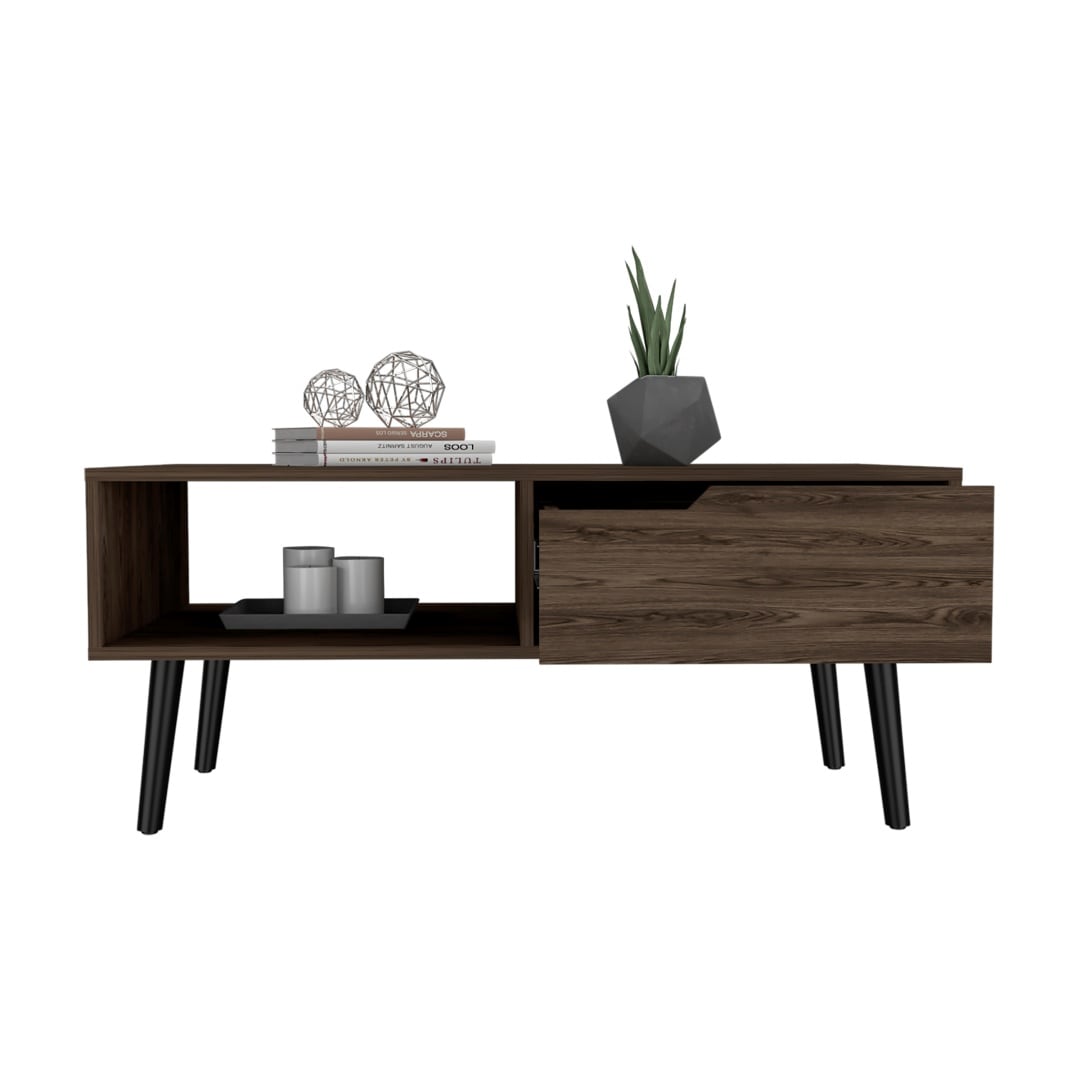 ZAKLOOP WU092122874 Brown Asian hardwood Wood Modern Coffee Table with Storage