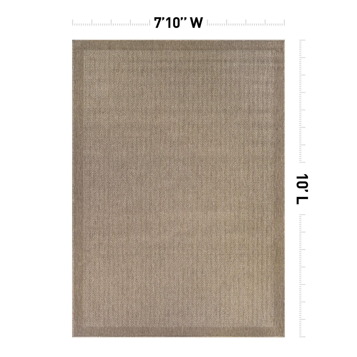 World Rug Gallery WR111BEIGE8X10 Garden 8 x 10 (ft) Flatweave Beige Rectangular Indoor/Outdoor Solid Pet Friendly Area rug