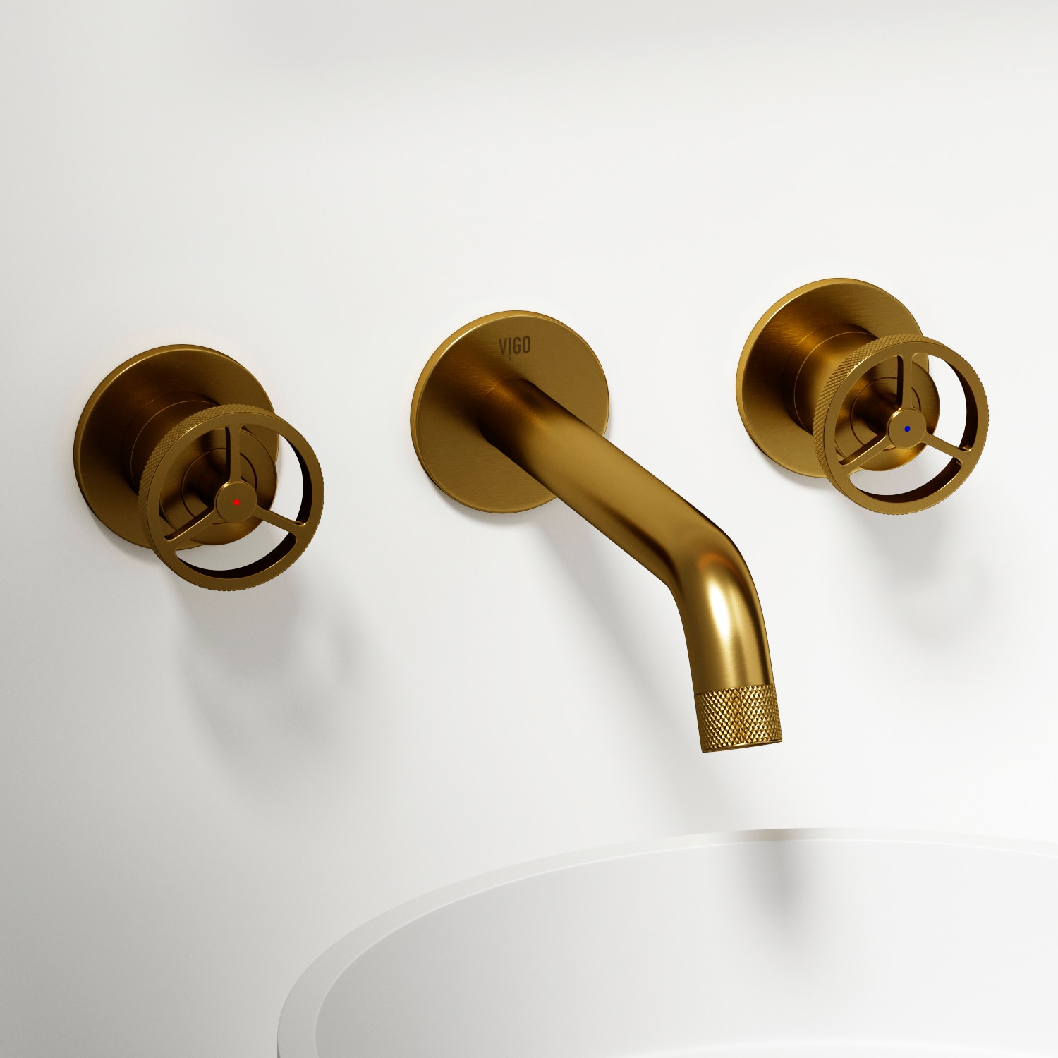 Brooklyn Industrial-Chic Matte Brushed Gold Dual-Handle Faucet