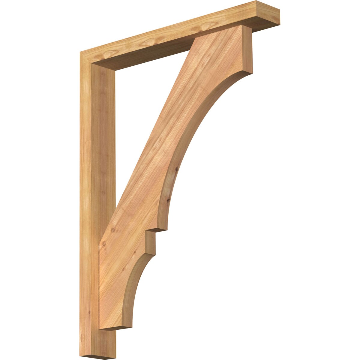 Ekena Millwork 1461922 Balboa Block Smooth Bracket with Offset Brace Western Red Cedar Wood Standard Bracket