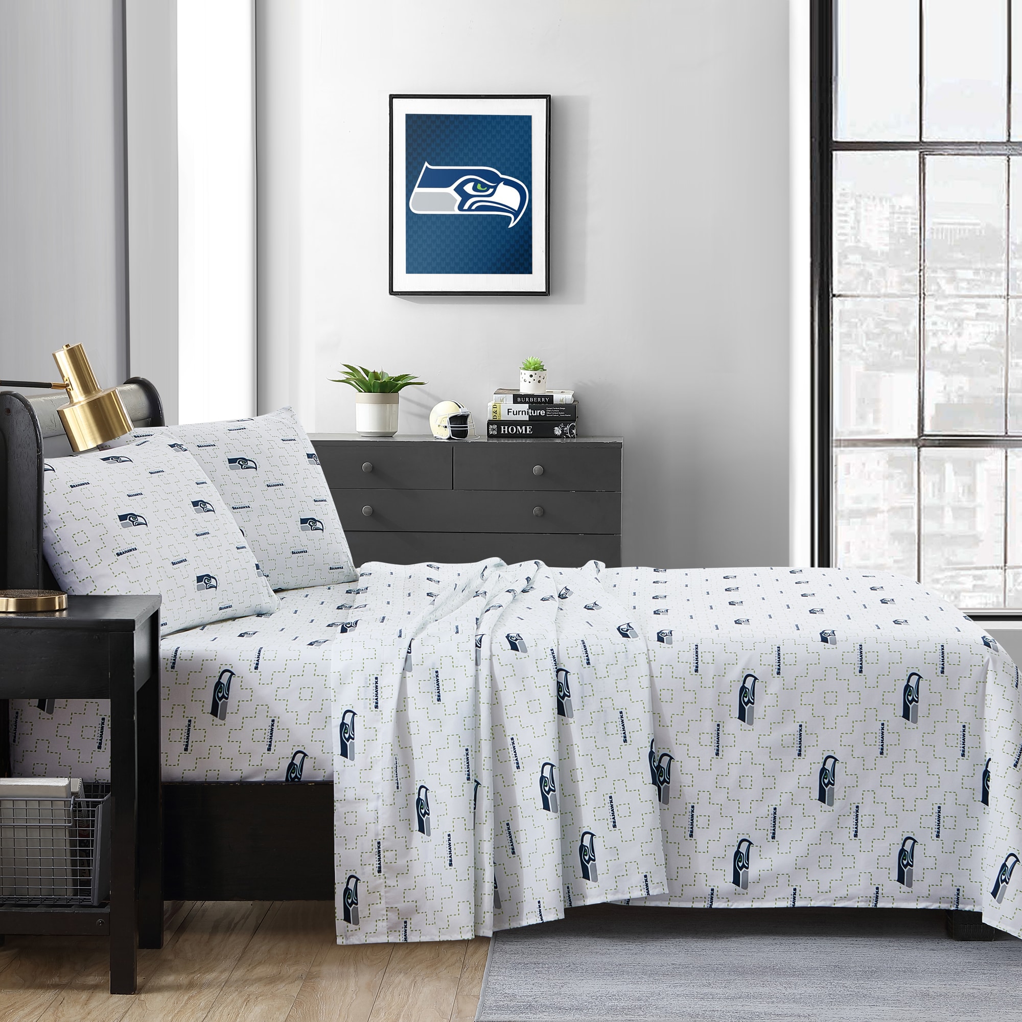 NFL Seattle Seahawks Small X Twin Sheet Set - 3pc