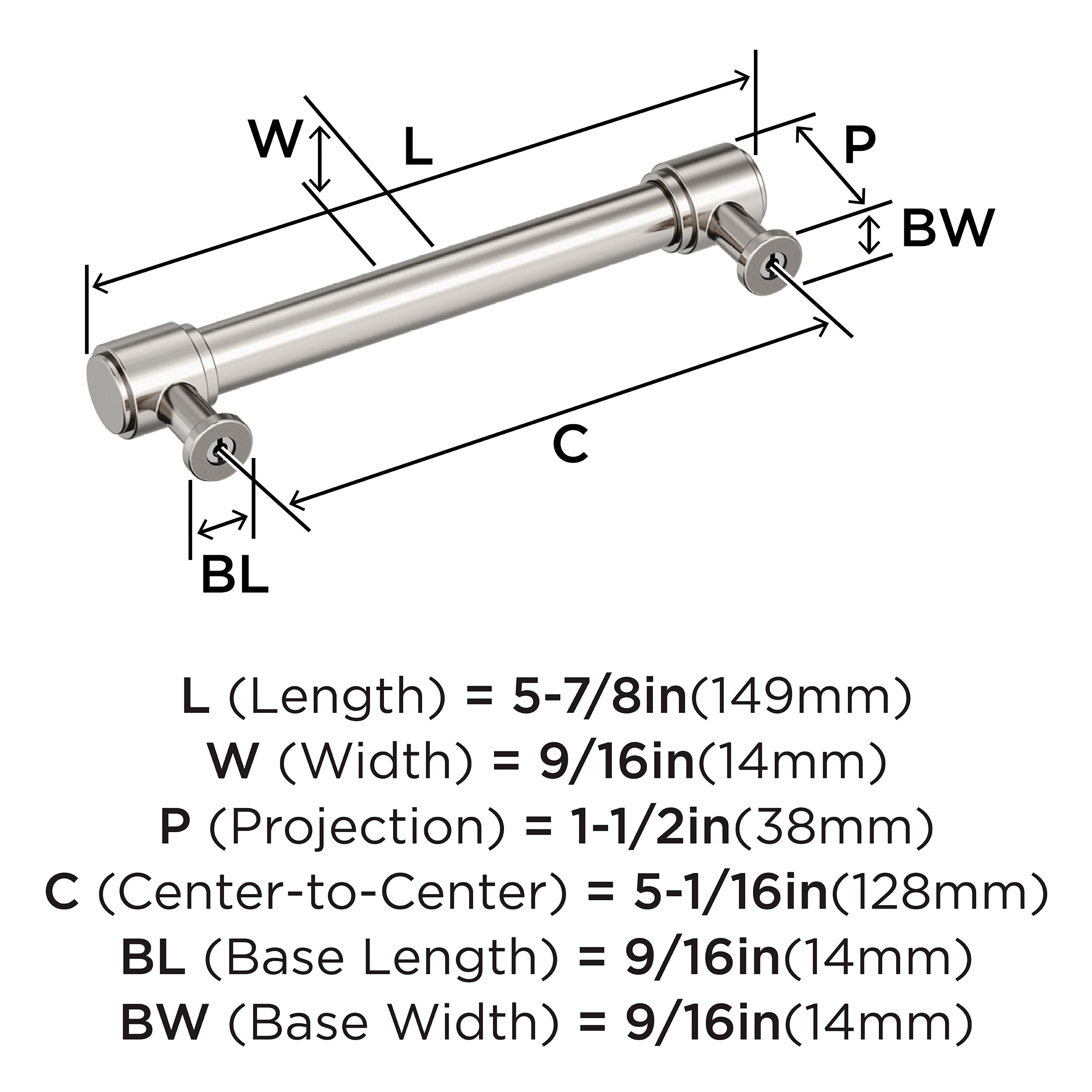 Amerock BP37464PN Cabinet-Pulls - View #4