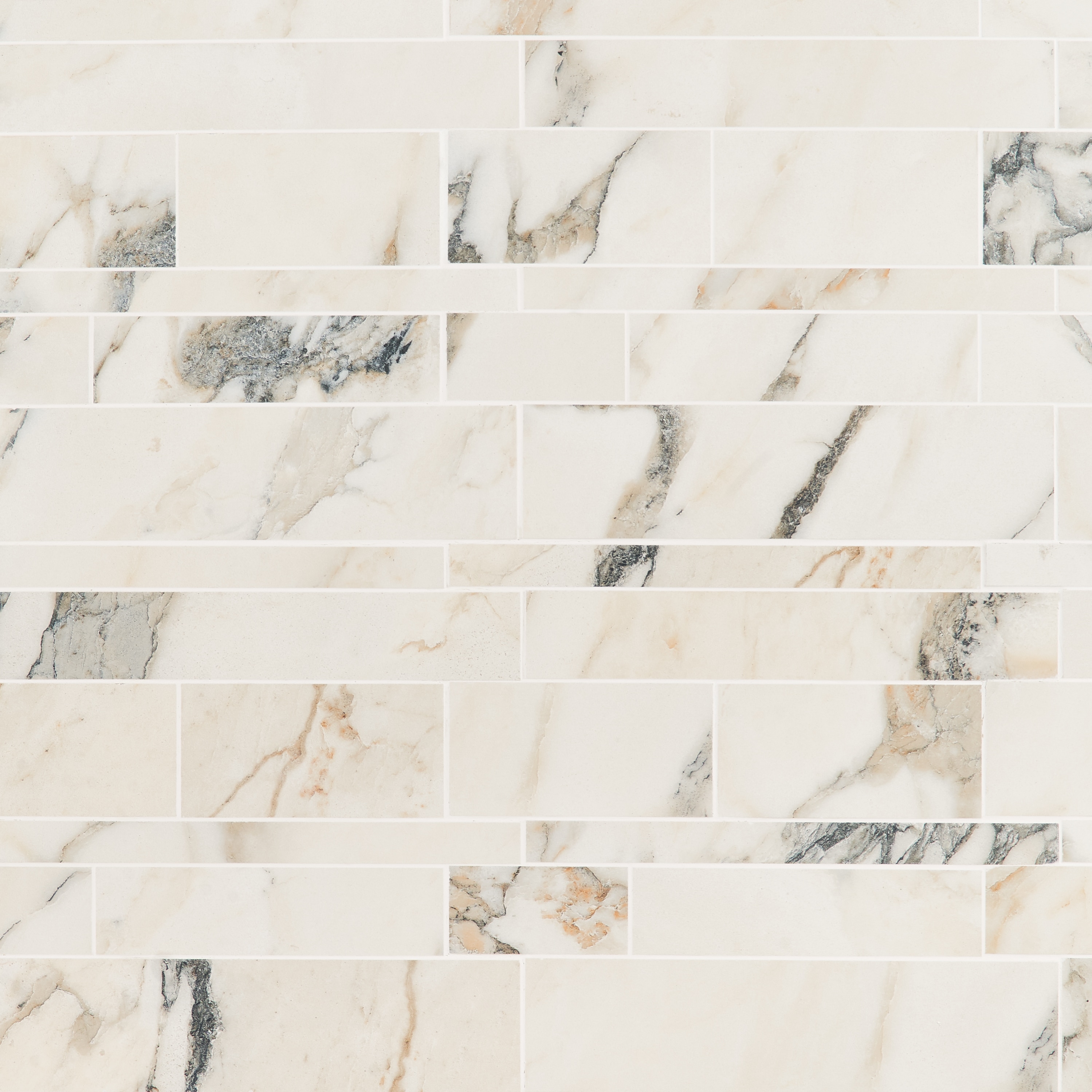 Artmore Tile EXT3RD107355 Enigma Calacatta Rustico 12-in x 12-in Matte Porcelain Marble look Mosaic 0.92-sq ft Piece