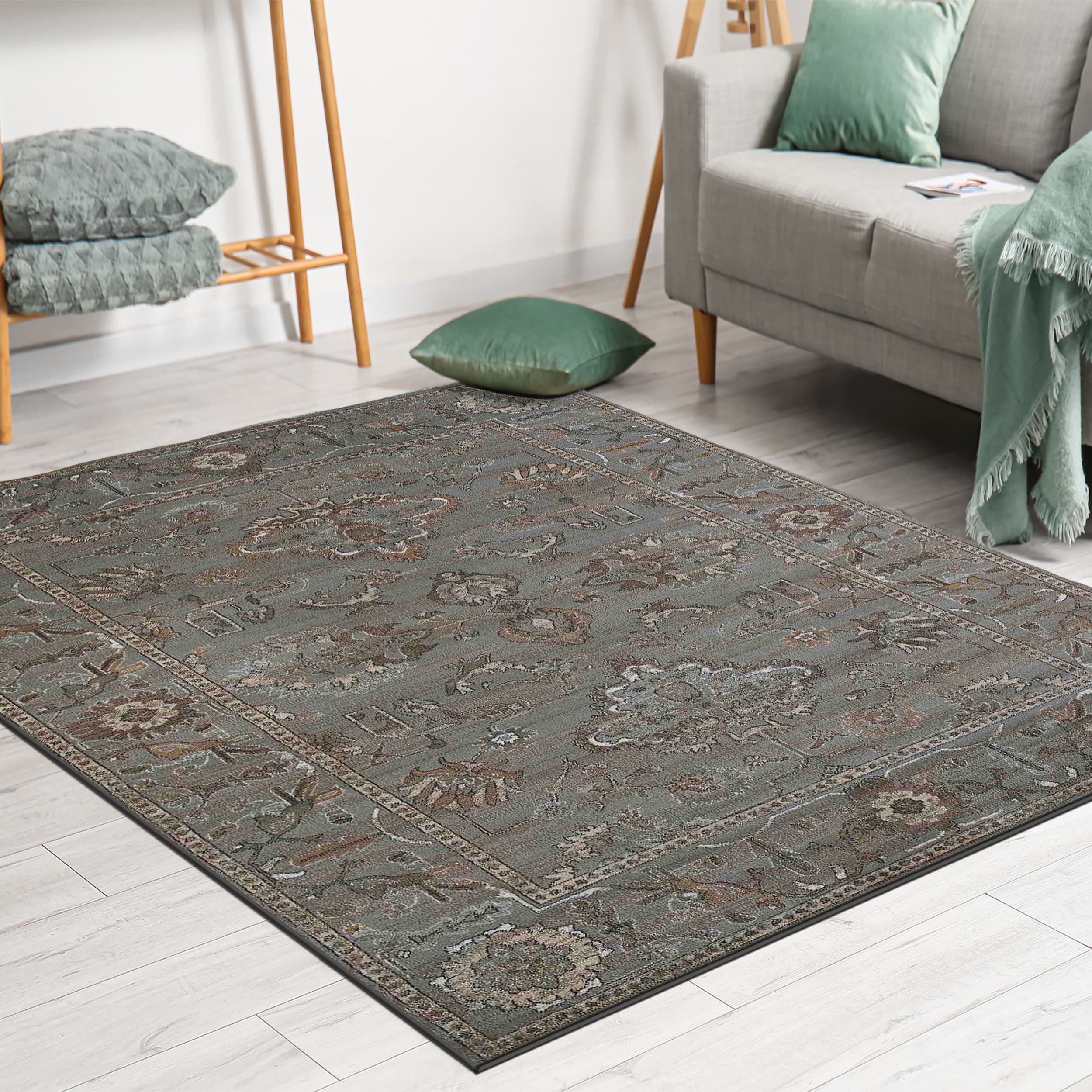 Radici USA 3562/0030/GREY Colosseo 3 x 5 (ft) Polypropylene Gray Rectangular Indoor Distressed/Overdyed Vintage Area rug