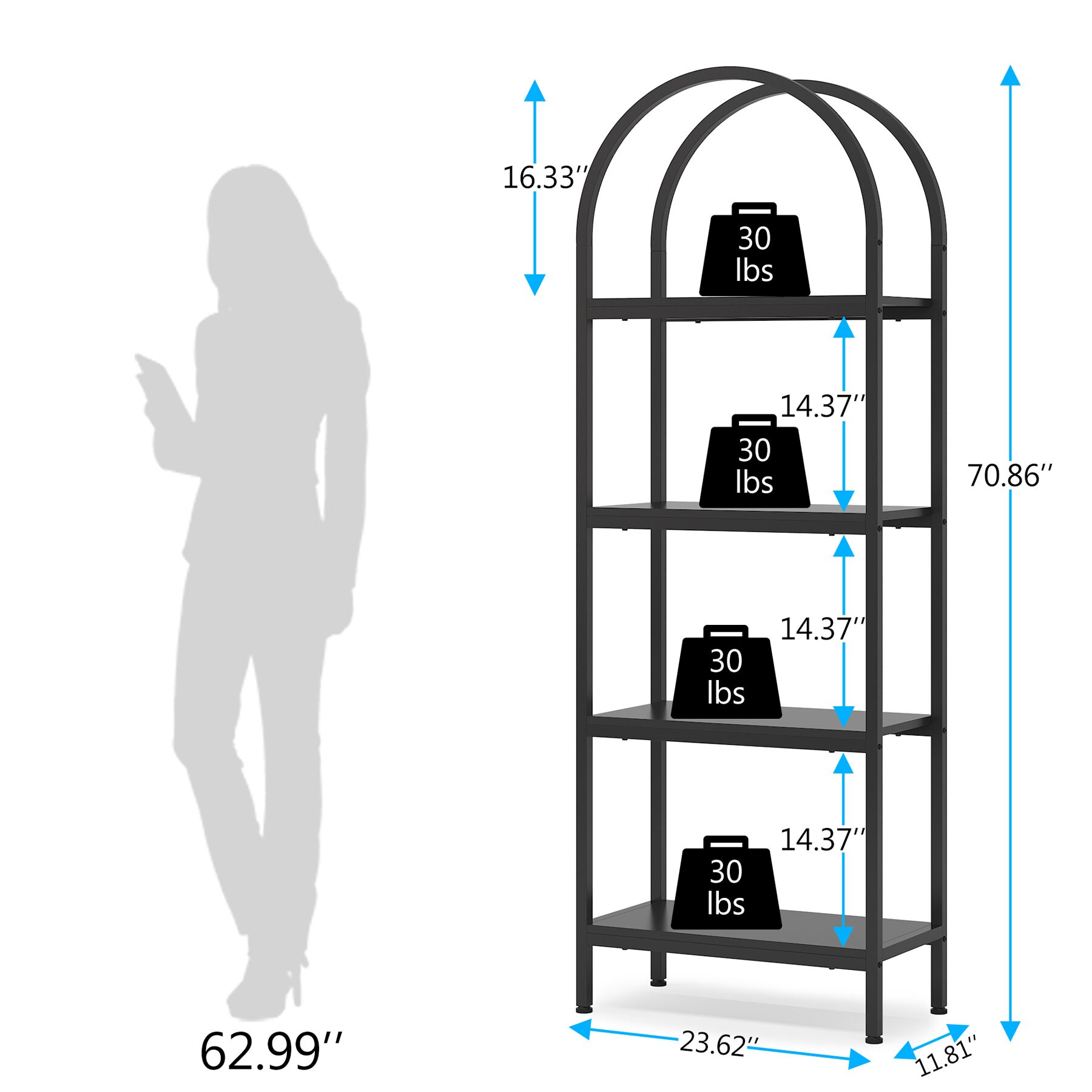 Tribesigns HOGA-J0073 Free-Standing-Shelving - View #5
